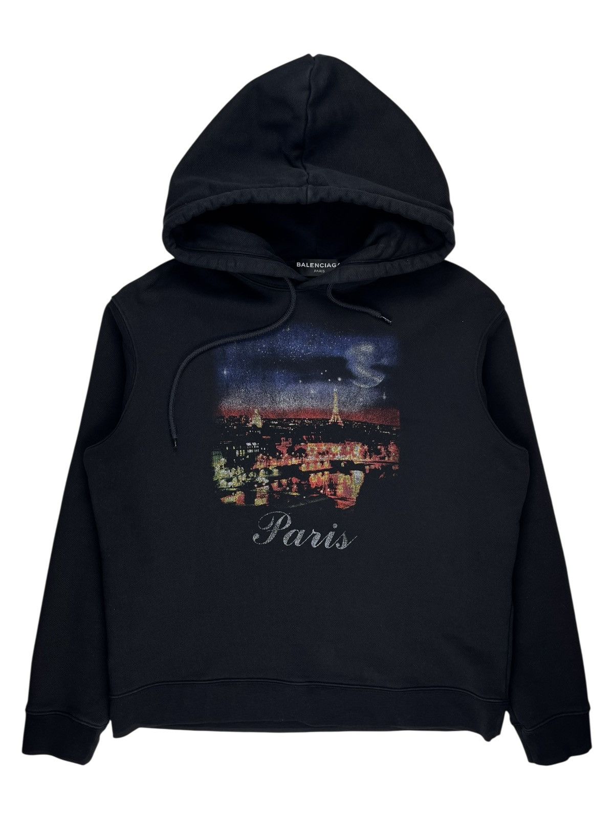 Balenciaga AW17 Balenciaga Paris Tourist Souvenir Hoodie Black