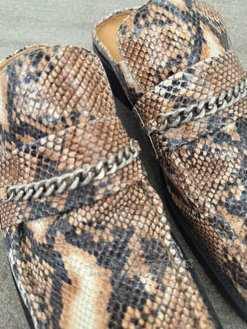 Martine Rose Martine Rose Snake-patterned cowhide square head one pedal Size US 8 / EU 41 - 3 Thumbnail