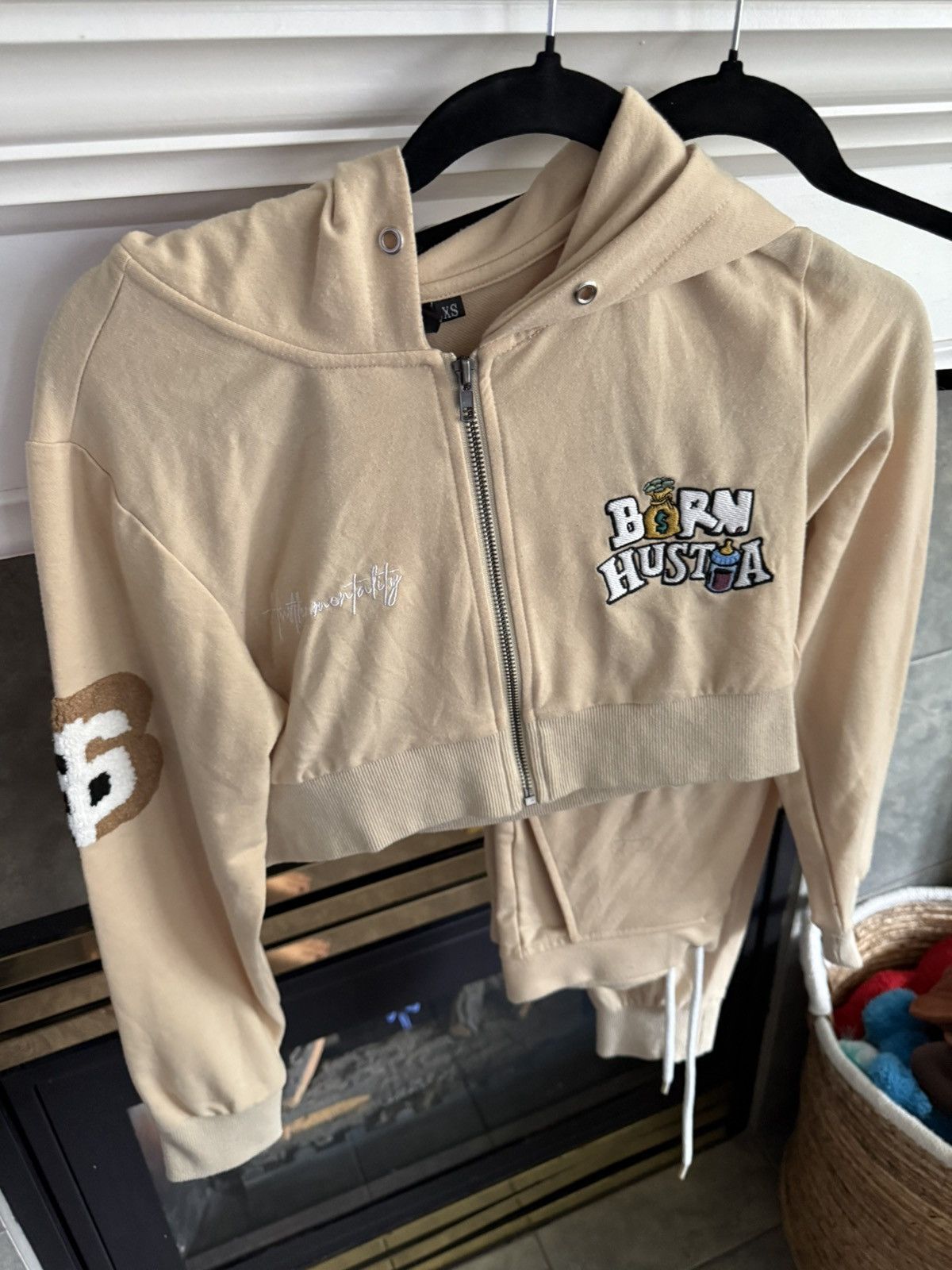 Other Born Husta Matching Set - Cropped Jacket & Pants - Beige XS Size XS / US 0-2 / IT 36-38 - 1 Thumbnail