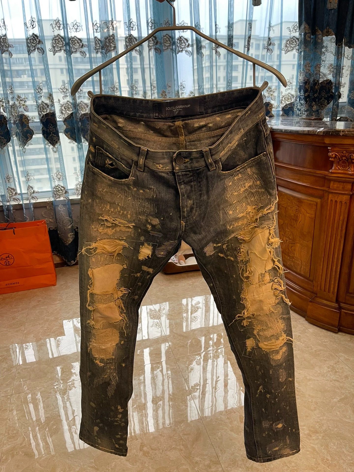 Dolce & Gabbana DG Runway Distressed Jeans 44 (Front/Back Rips) Size US 28 / EU 44 - 1 Thumbnail