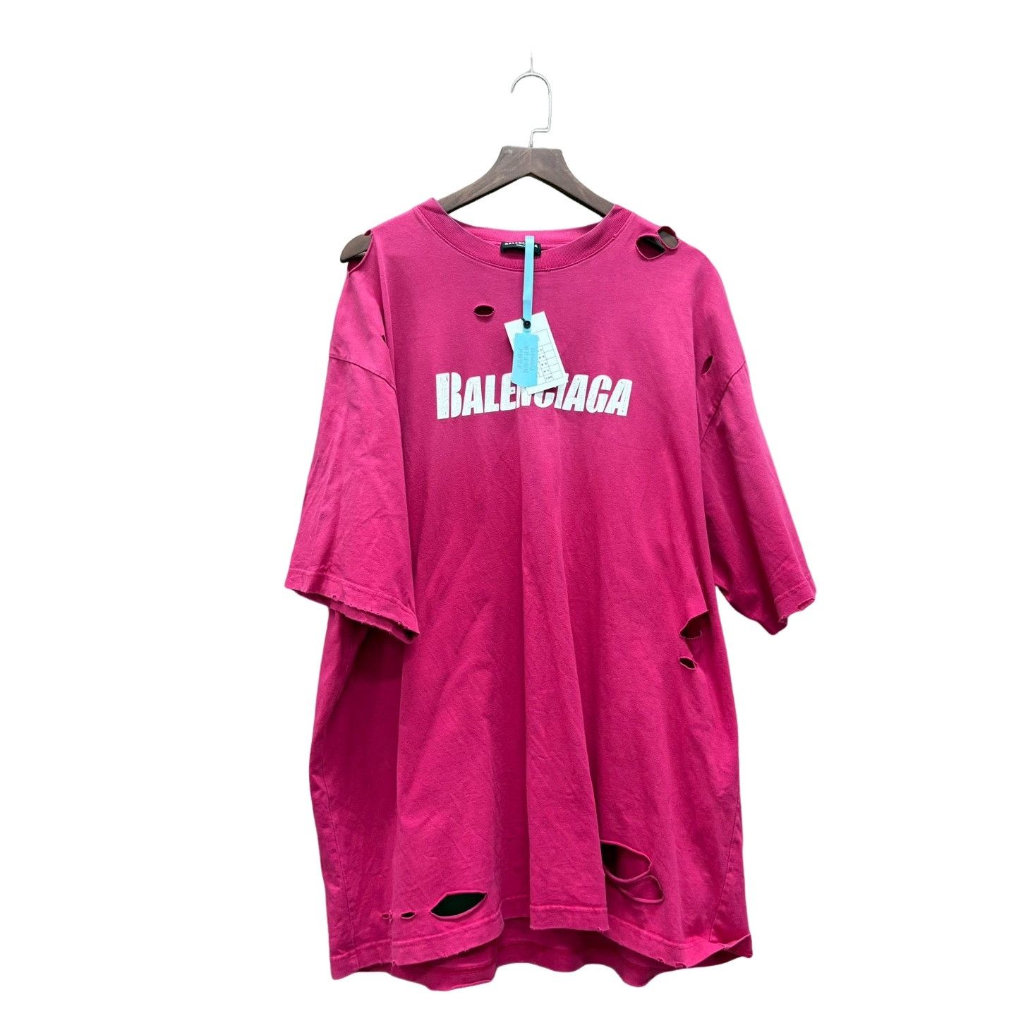 Adidas × Balenciaga Balenciaga adidas pink distressed T-shirt