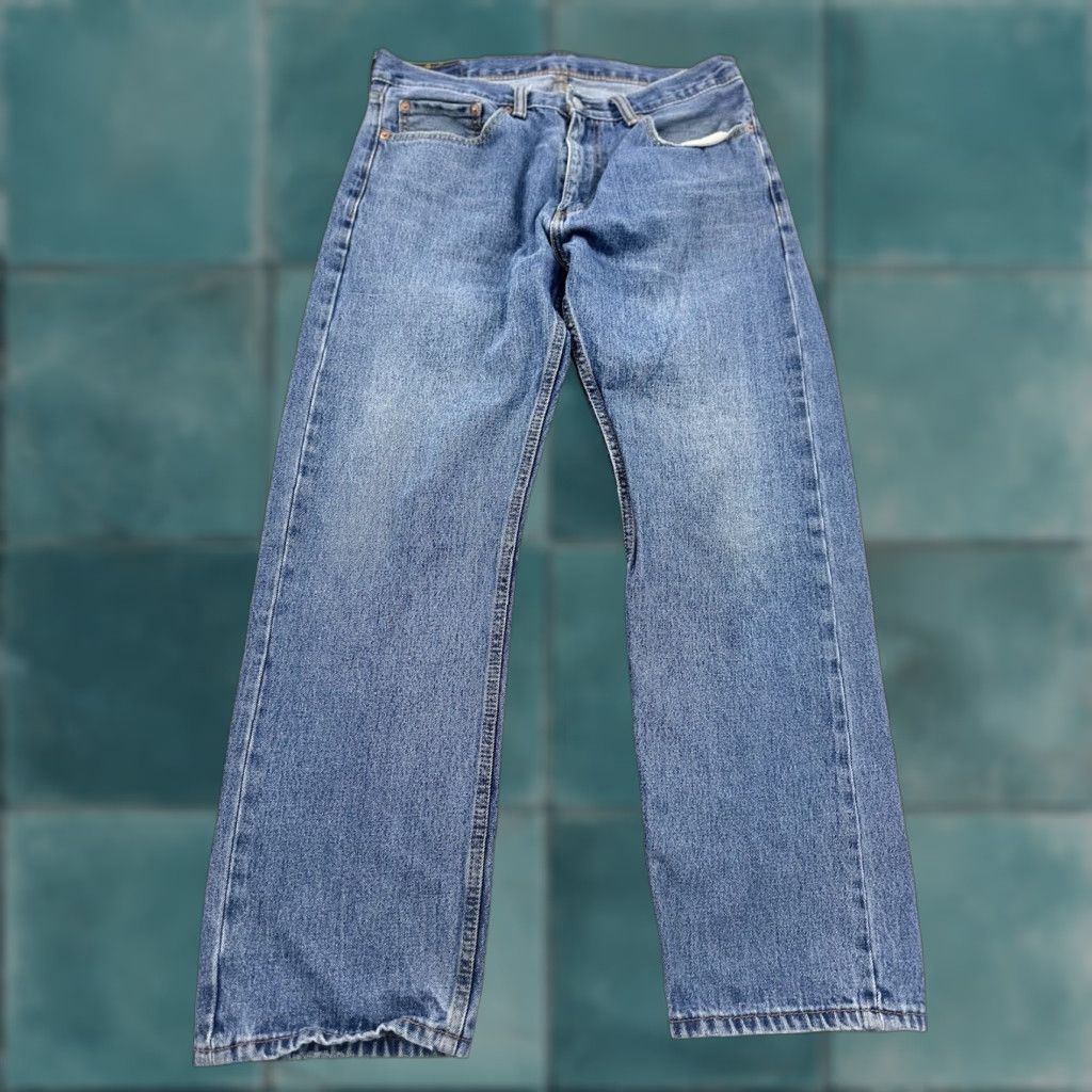 Levi's Levi's 505 Jeans Mens 33 Regular 28in Blue 5-Pocket Zip Button High Rise Straight Denim 500 Series Regular Pattern Solid Vintage: No Size US 33 - 1 Thumbnail