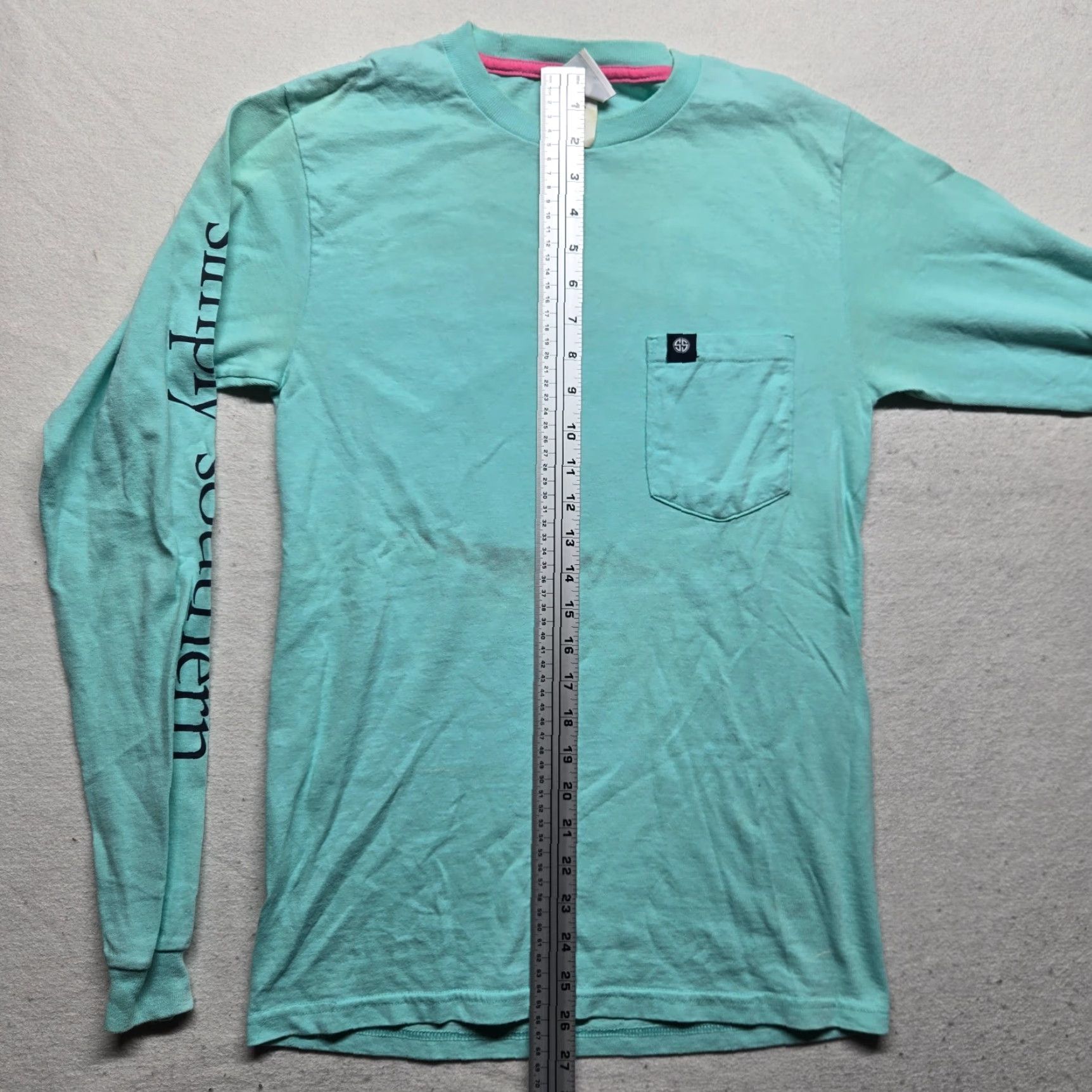 Vintage Simply Southern "Thanks A Yacht" Long Sleeve Tee Shirt Women Small Blue Green Size S / US 4 / IT 40 - 7 Thumbnail
