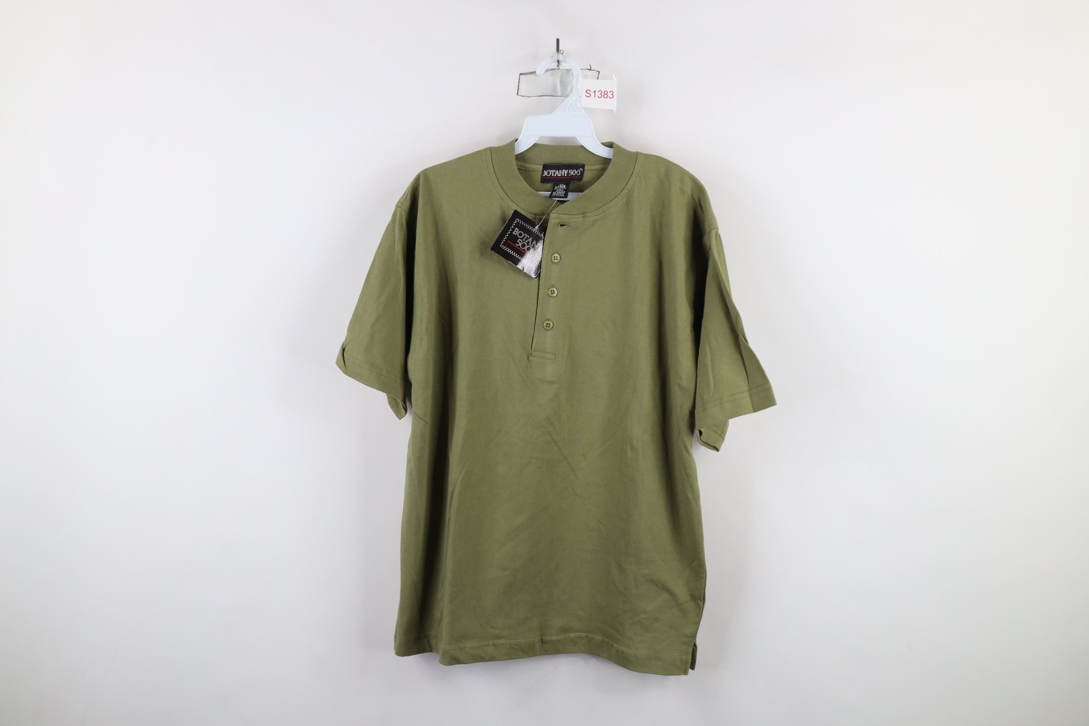 Vintage Deadstock Vintage 90s Streetwear Short Sleeve Henley T-Shirt Size US L / EU 52-54 / 3 - 1 Thumbnail