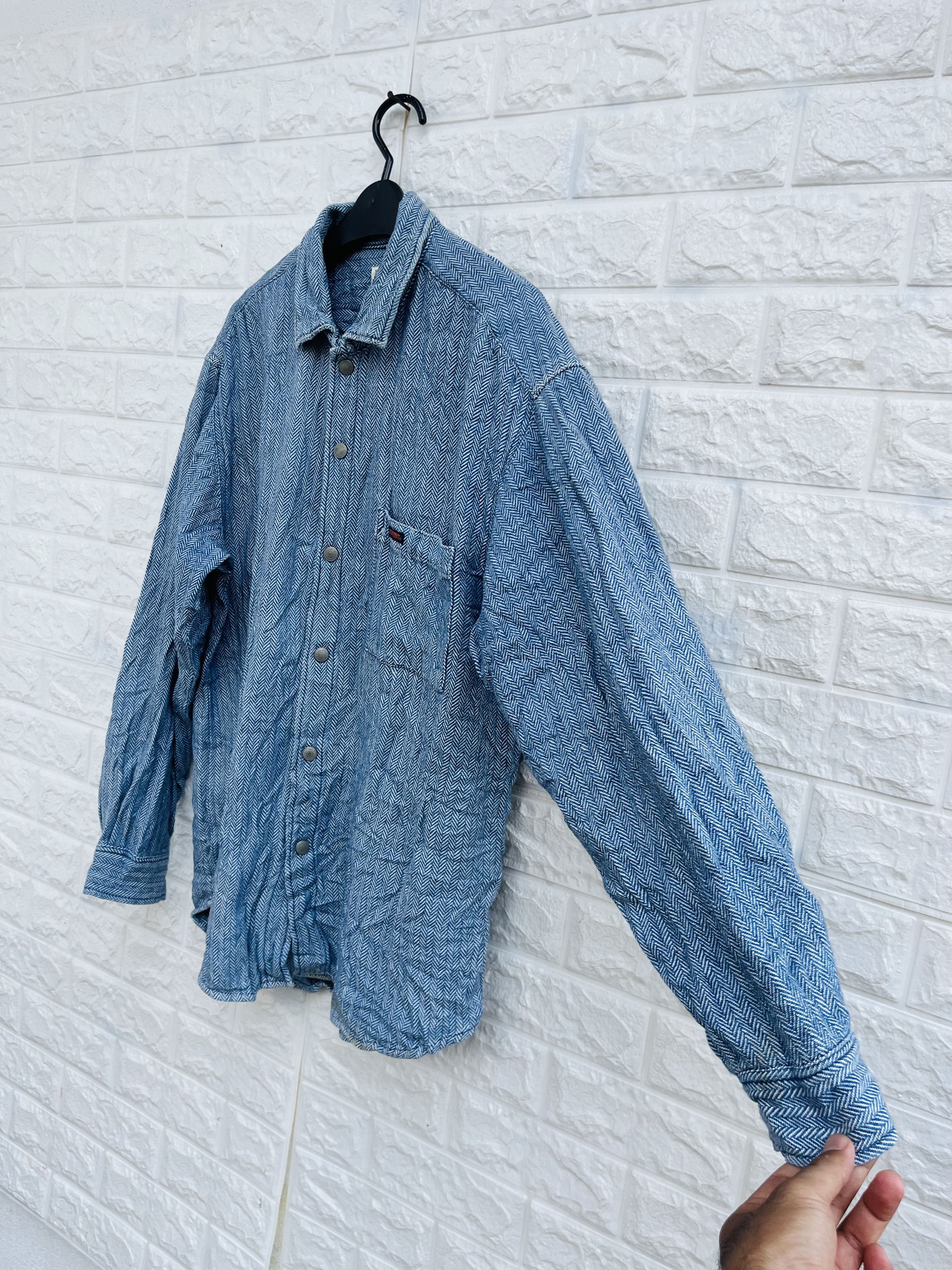Japanese Brand × Vintage Vintage Blue Way Haringbone Japanese Designer Fashion Style Size US XL / EU 56 / 4 - 5 Thumbnail