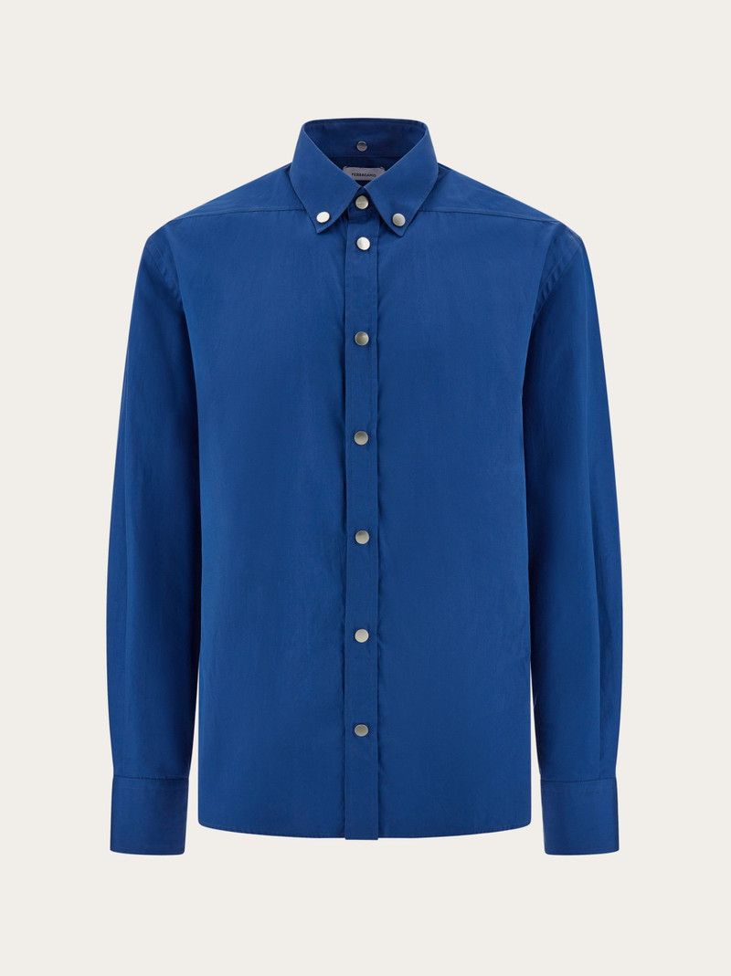 Salvatore Ferragamo o1s1rm0226 Botton Down Shirt in Blue Size US S / EU 44-46 / 1 - 1 Thumbnail