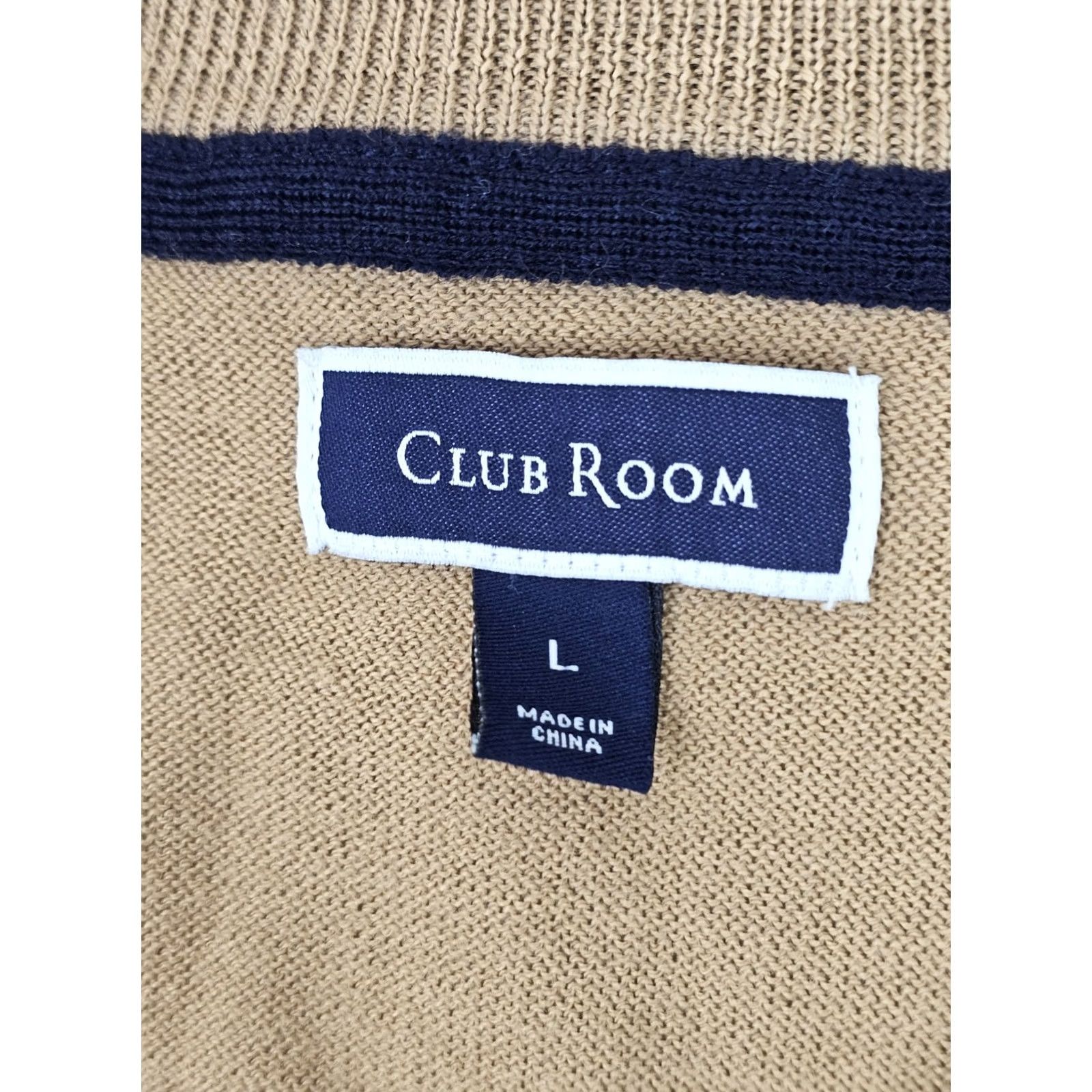 Club Room VINTAGE Club Room Merino Wool Blend Sleeveless Vest Men L Tan Bronze Knit V-Neck Golf Size US L / EU 52-54 / 3 - 2 Thumbnail