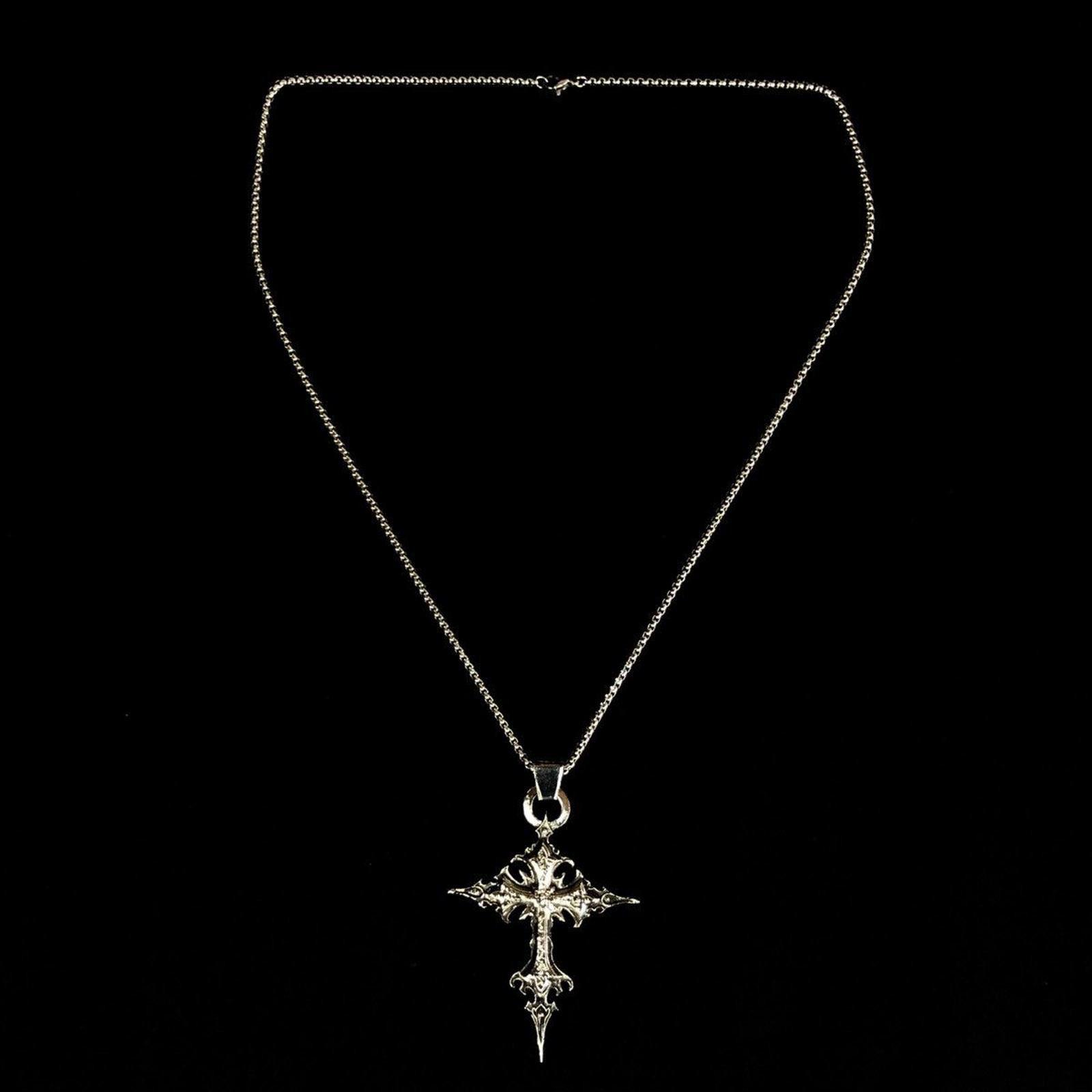 Jewelry Skeleton Cross Skull Necklace Gothic Chain Size ONE SIZE - 5 Thumbnail