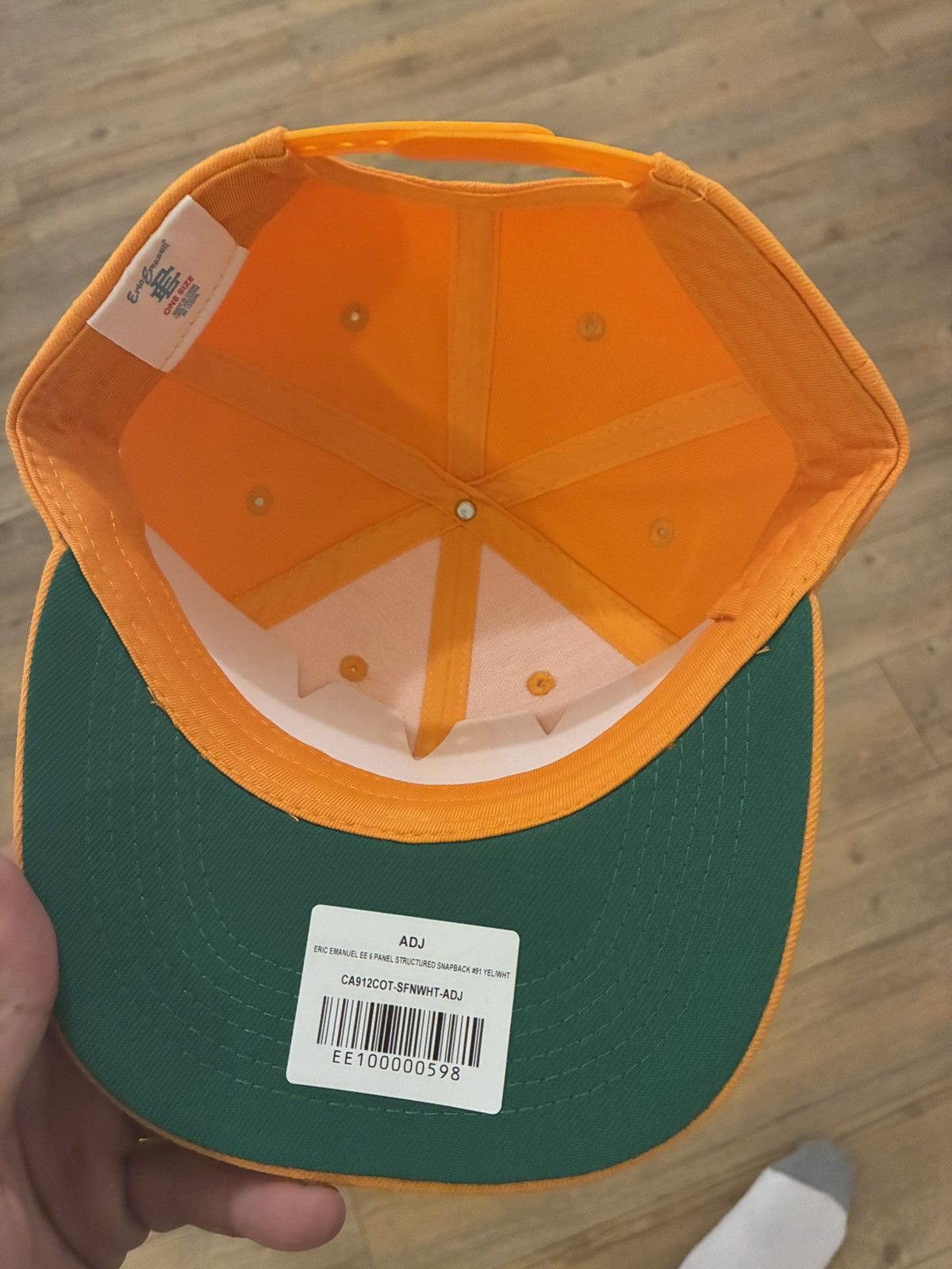 Eric Emanuel Eric emmanuel snapback hat yellow 91 on side Size ONE SIZE - 4 Thumbnail