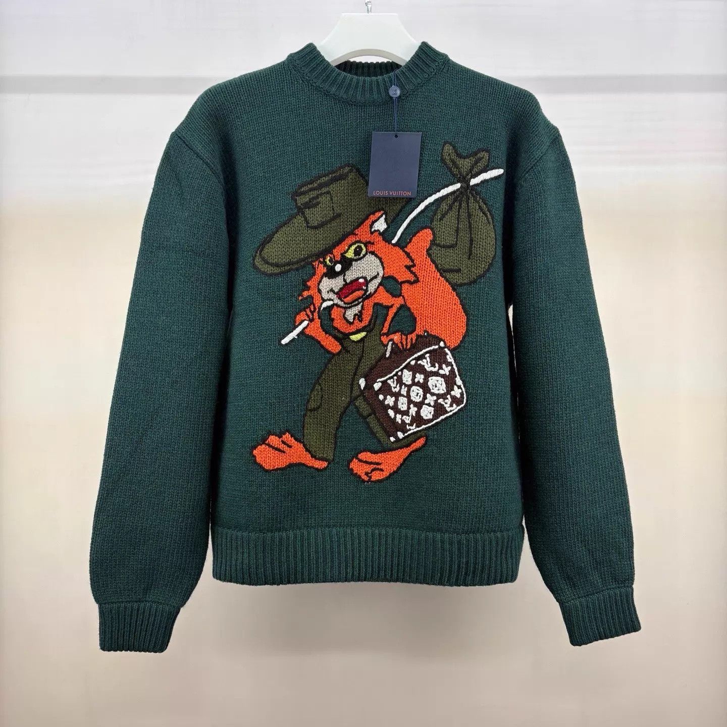 Louis Vuitton Louis Vuitton green cartoon sweater Size S new Size US S / EU 44-46 / 1 - 1 Thumbnail