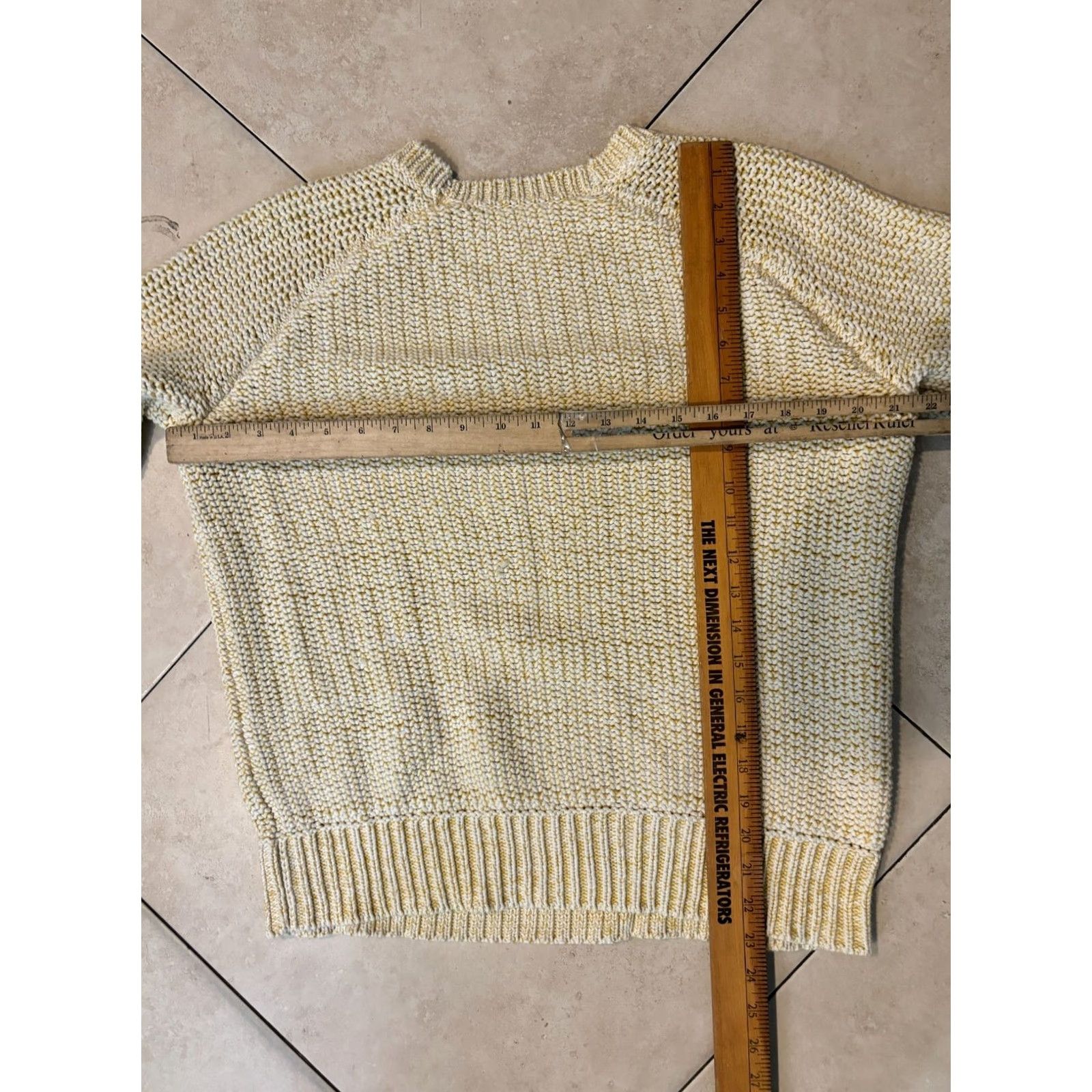 Vince Vince Women’s Crew Neck Sweater Chunky Knit L Yellow 1409 Pullover All Seasons Size L / US 10 / IT 46 - 5 Thumbnail