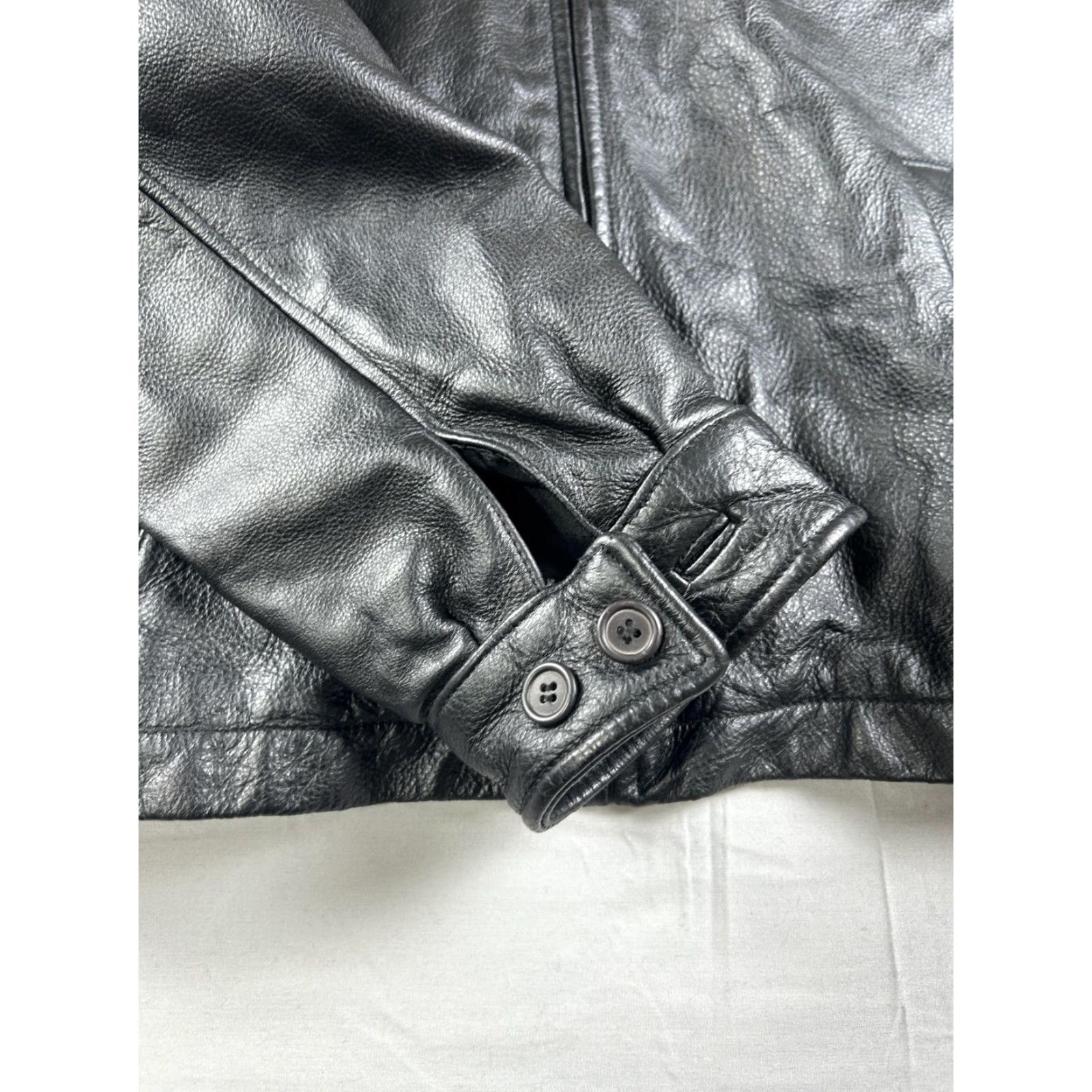 Vintage VINTAGE BRITCHES Jacket Men XL Black Leather Quilted Lined Bomber Buckle Insulated Biker Size US XL / EU 56 / 4 - 6 Thumbnail