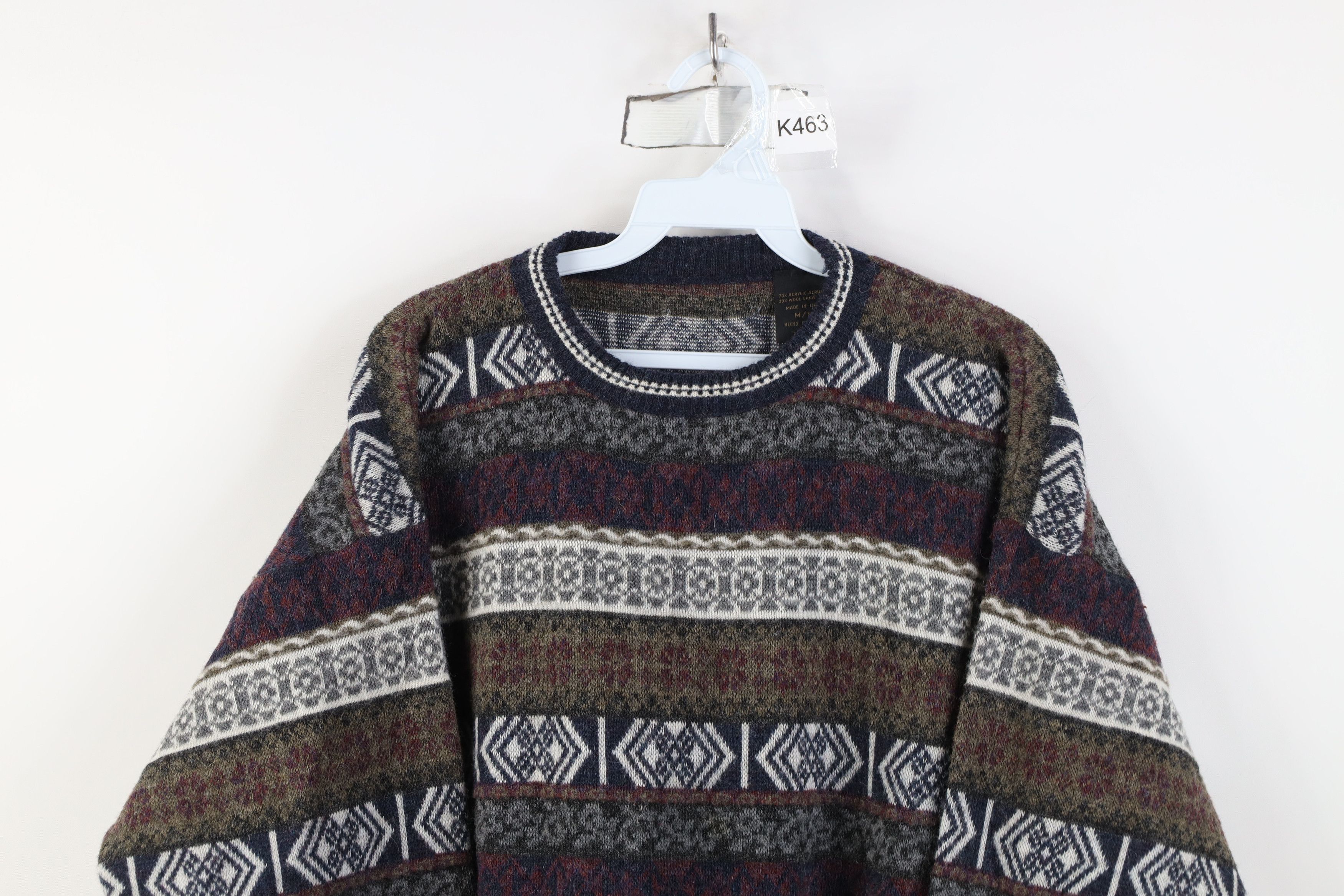 Vintage Vintage 90s Streetwear Fair Isle Wool Blend Knit Sweater Size US M / EU 48-50 / 2 - 2 Thumbnail