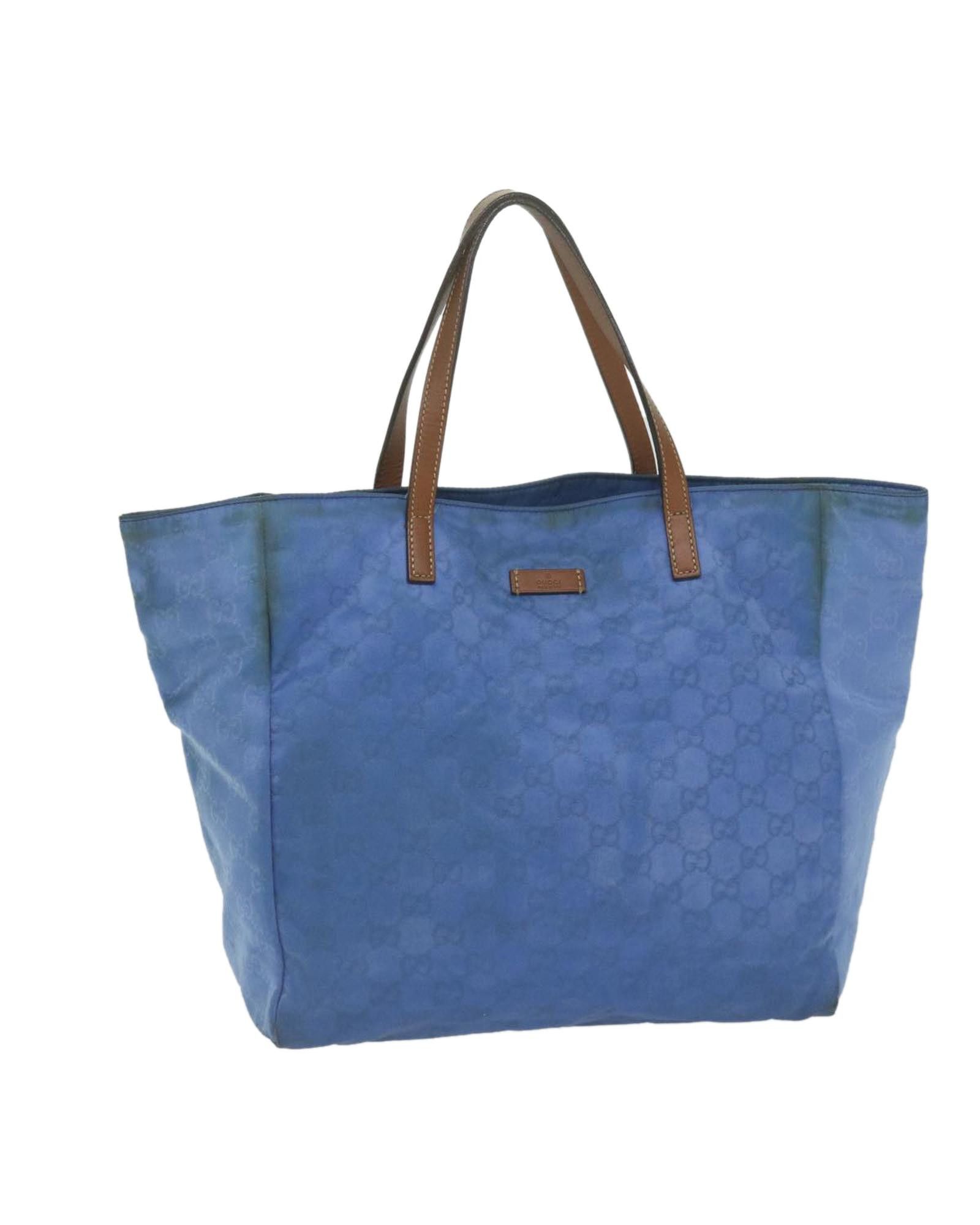 image of Gucci Blue Nylon GG Canvas Tote Bag, Women's