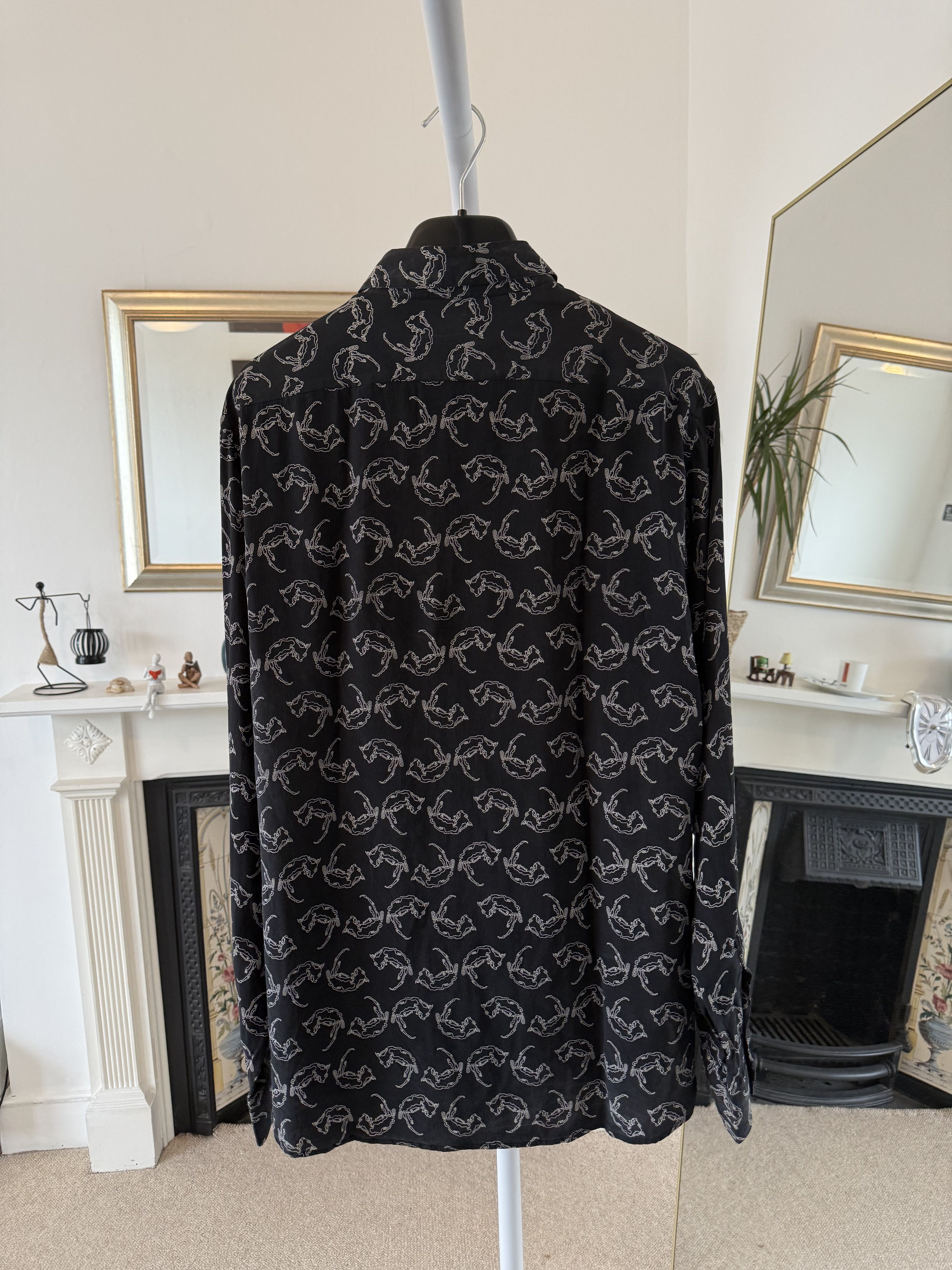 Hedi Slimane × Saint Laurent Paris FW13 Saint Laurent Silk Dead Rats Shirt Size US L / EU 52-54 / 3 - 8 Thumbnail