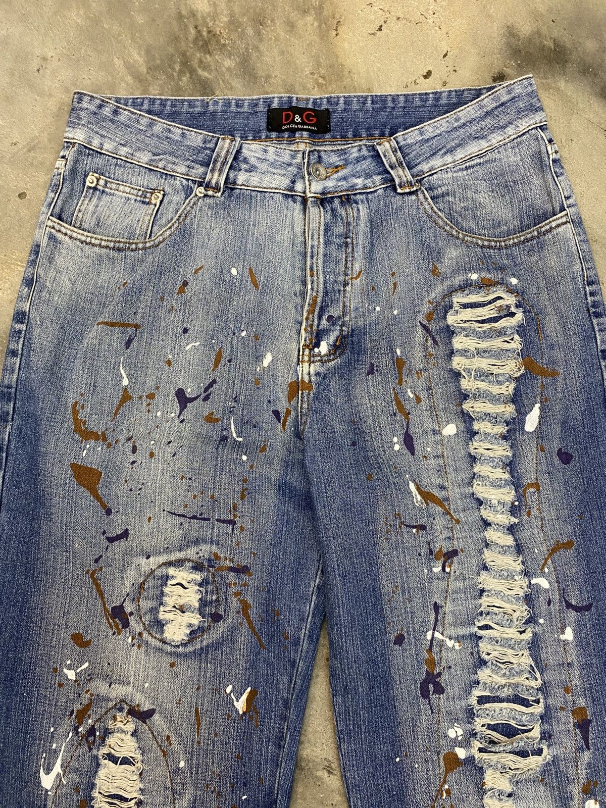 Designer × Dolce & Gabbana × Vintage gothic style dolce&gabbana splater jeans Size US 35 - 6 Thumbnail