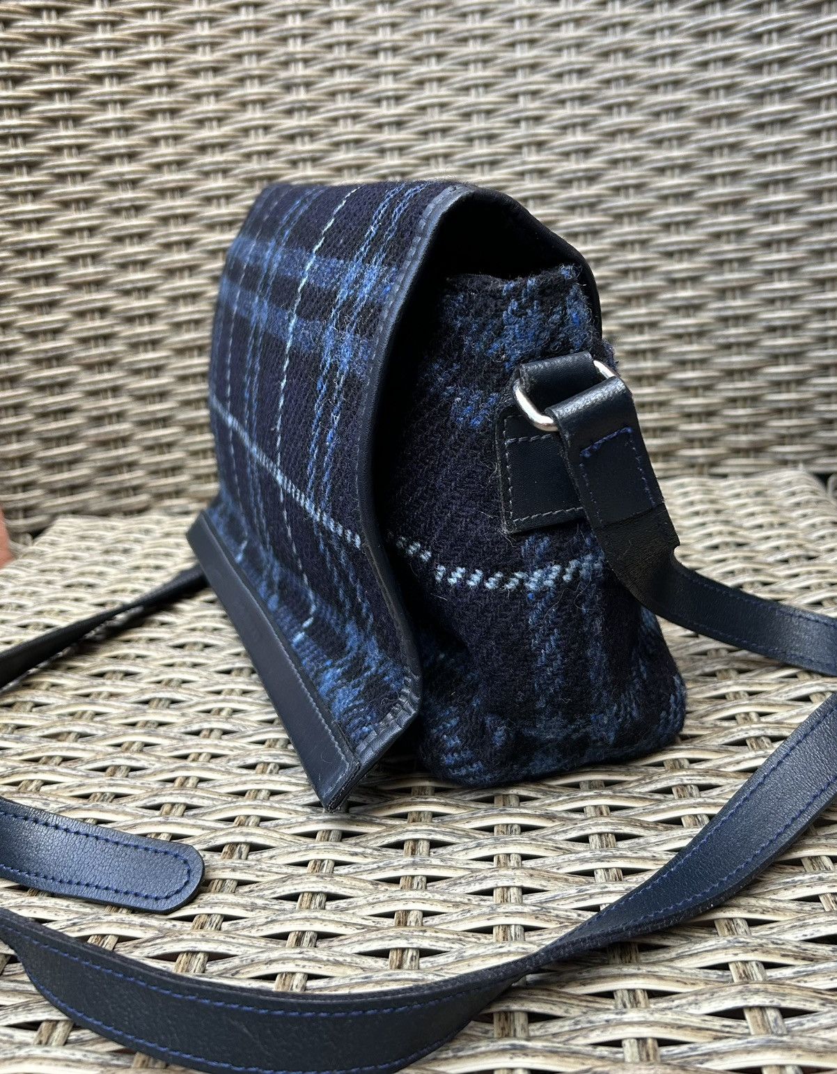 Burberry Burberry London Blue Nova Check Tweed Leather Crossbody Bag Size ONE SIZE - 4 Thumbnail