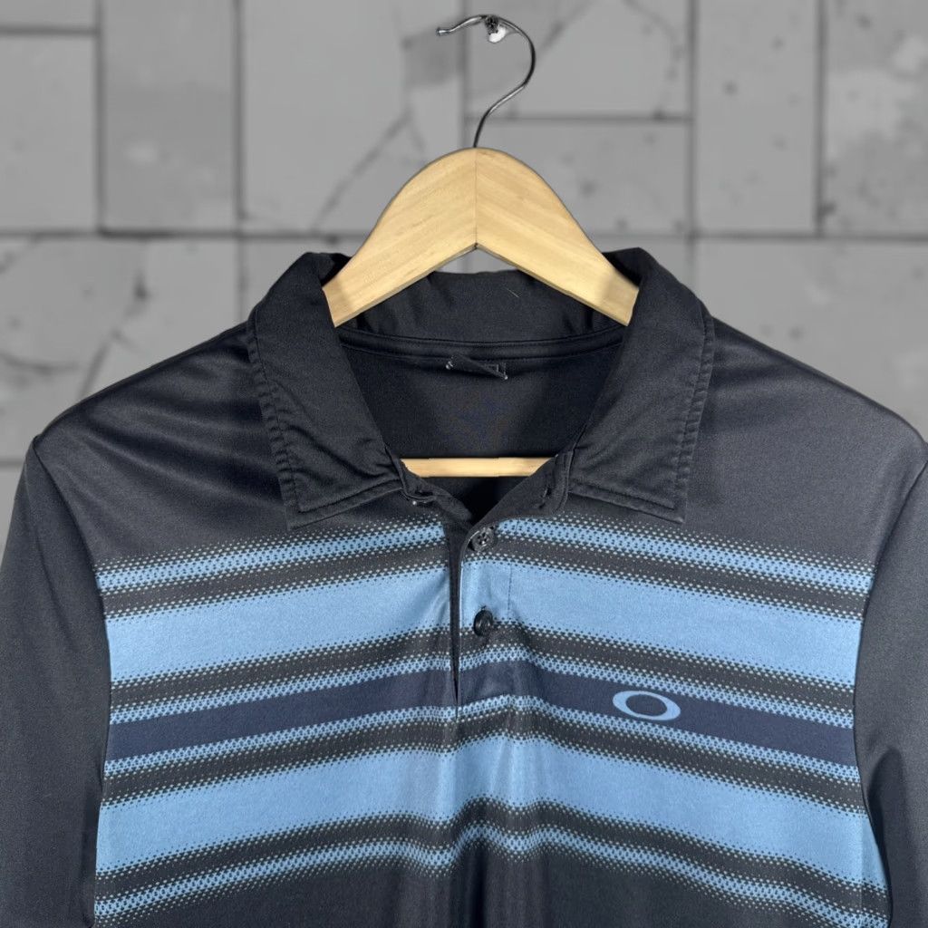 Oakley Oakley Polo Men Size S Striped Blue Polo Shirt Mens Blue Striped Oakley Polo S Size US S / EU 44-46 / 1 - 1 Thumbnail