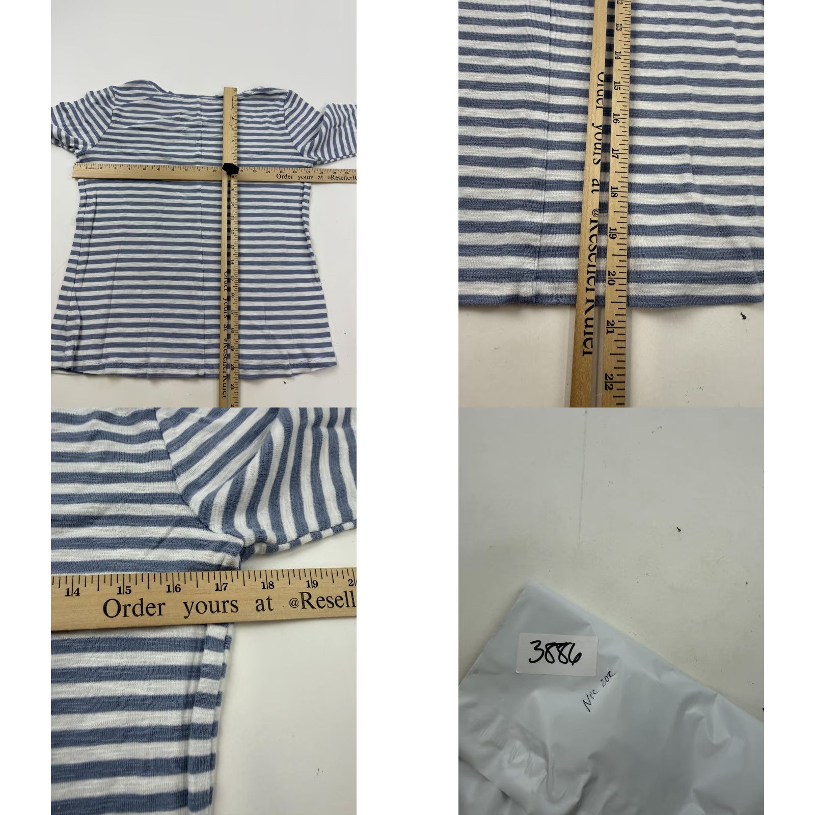 NIC+ZOE NIC+ZOE Shirt Womens M Blue Stripe Boat Neck 3/4 Sleeve Top Size M / US 6-8 / IT 42-44 - 8 Thumbnail