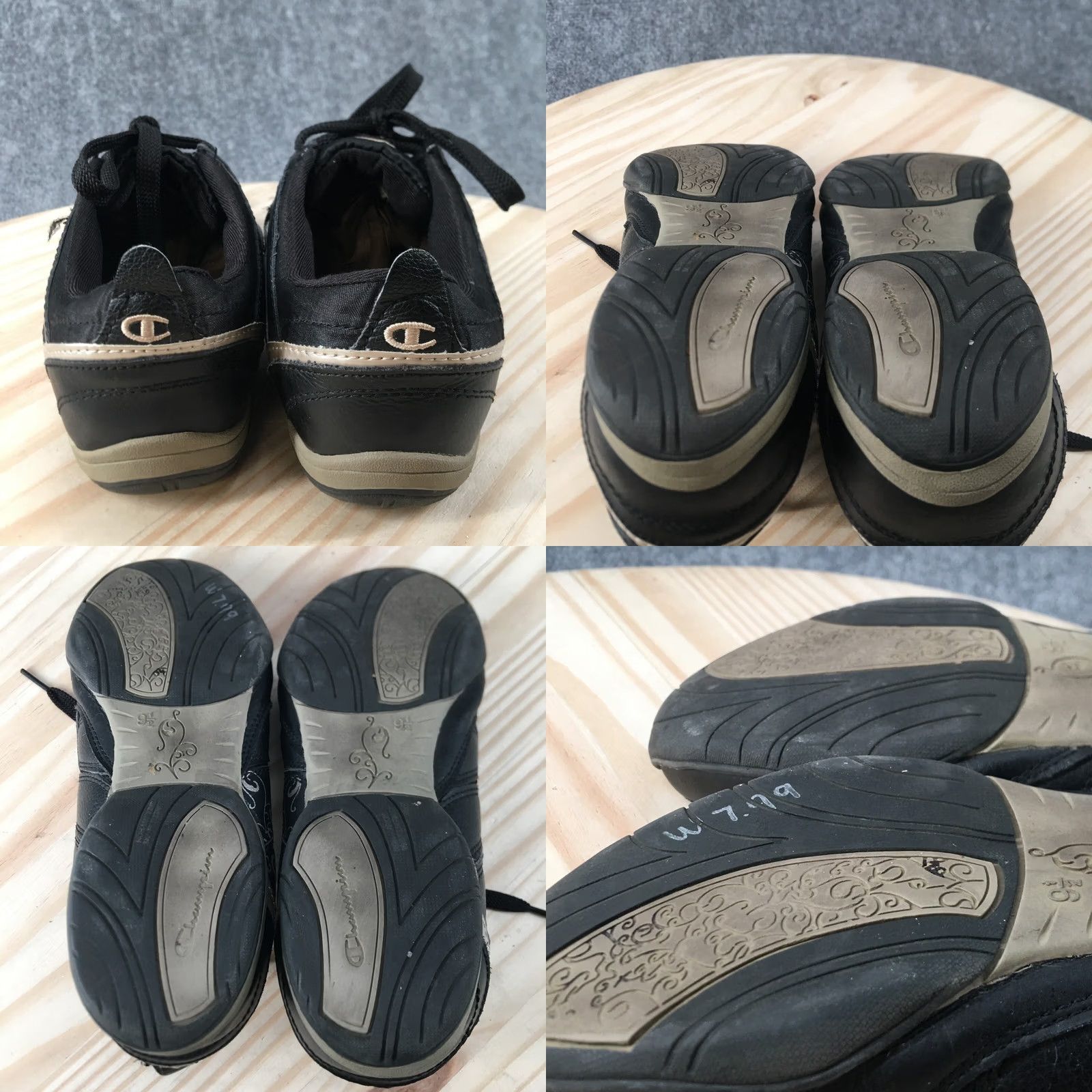 Champion Champion Shoes Womens 9.5 Low Top Sneakers Black Leather Lace Up Walking Comfort Men’s? Womens? Size L / US 10 / IT 46 - 8 Thumbnail