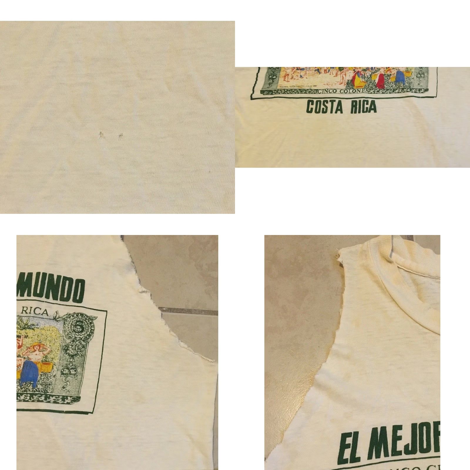 Vintage VINTAGE Costa Rica Dollar Bill Thrashed Faded Cut Off Shirt S Money Bank Art Grunge T-Shirt Men White 80s Rock Surf Punk Retro 80s Mens S Clay Size US S / EU 44-46 / 1 - 8 Thumbnail