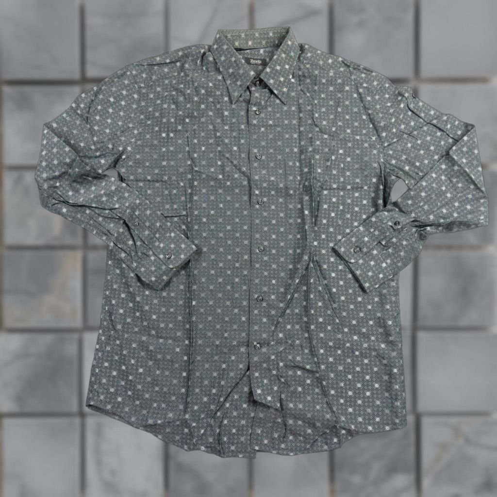 Zanella Zanella Button Up Shirt Mens XL Gray Long Sleeve Collared Preppy Workwear Size US XL / EU 56 / 4 - 1 Thumbnail
