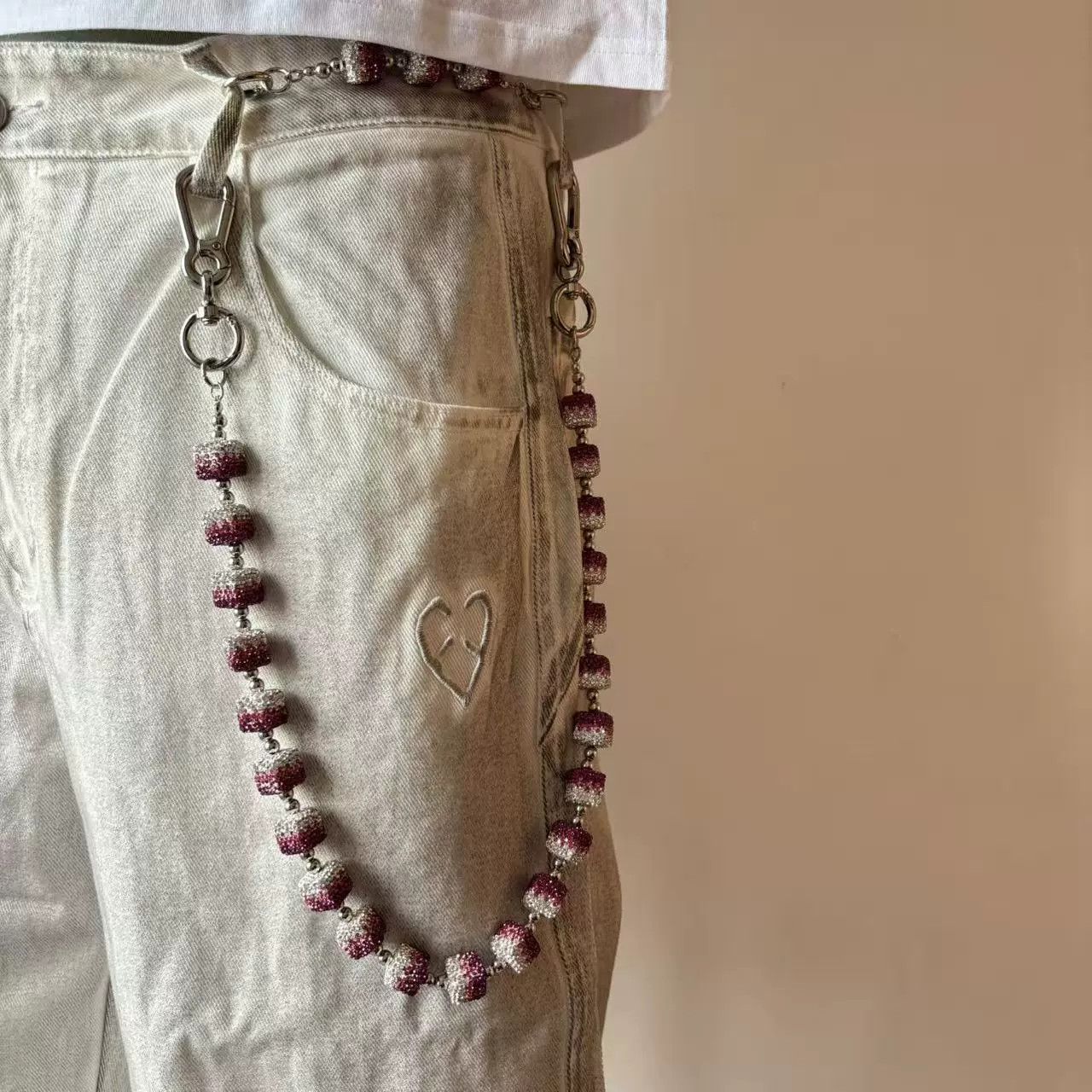 Vintage Retro hip-hop punk style jeans waist chain Size ONE SIZE - 5 Thumbnail