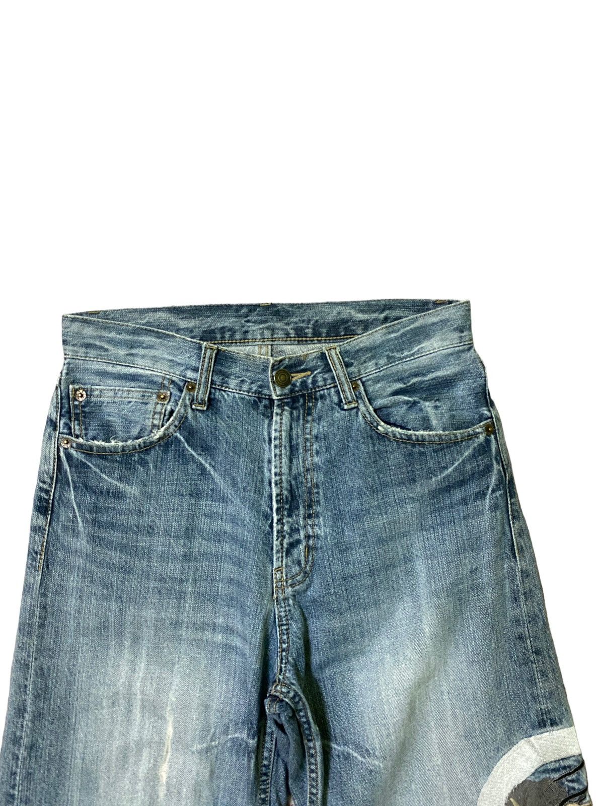 Japanese Brand × Vintage VINTAGE JAPAN DEVILS EMBROIDERED RARE DENIM JEANS Size US 27 - 3 Thumbnail