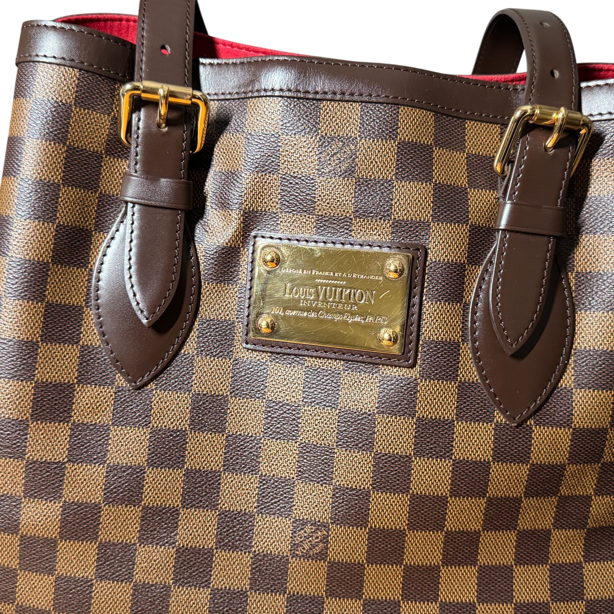 Louis Vuitton Louis Vuitton Damier Ebene Hampstead MM Medium Size Tote Vin Size ONE SIZE - 9 Thumbnail