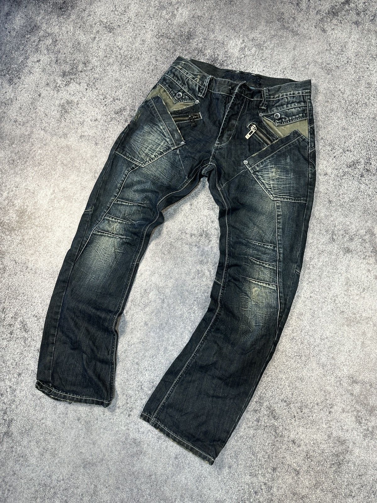 Japanese Brand Y2K Multipocket Denim Pants Streetwear Rare USA Casual VTg M Size US 32 / EU 48 - 1 Thumbnail