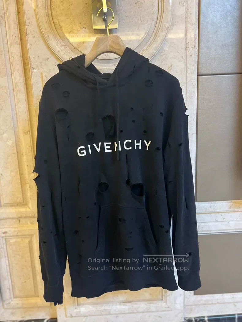 Givenchy Givenchy Ripped hooded sweatshirt Size US L / EU 52-54 / 3 - 1 Thumbnail