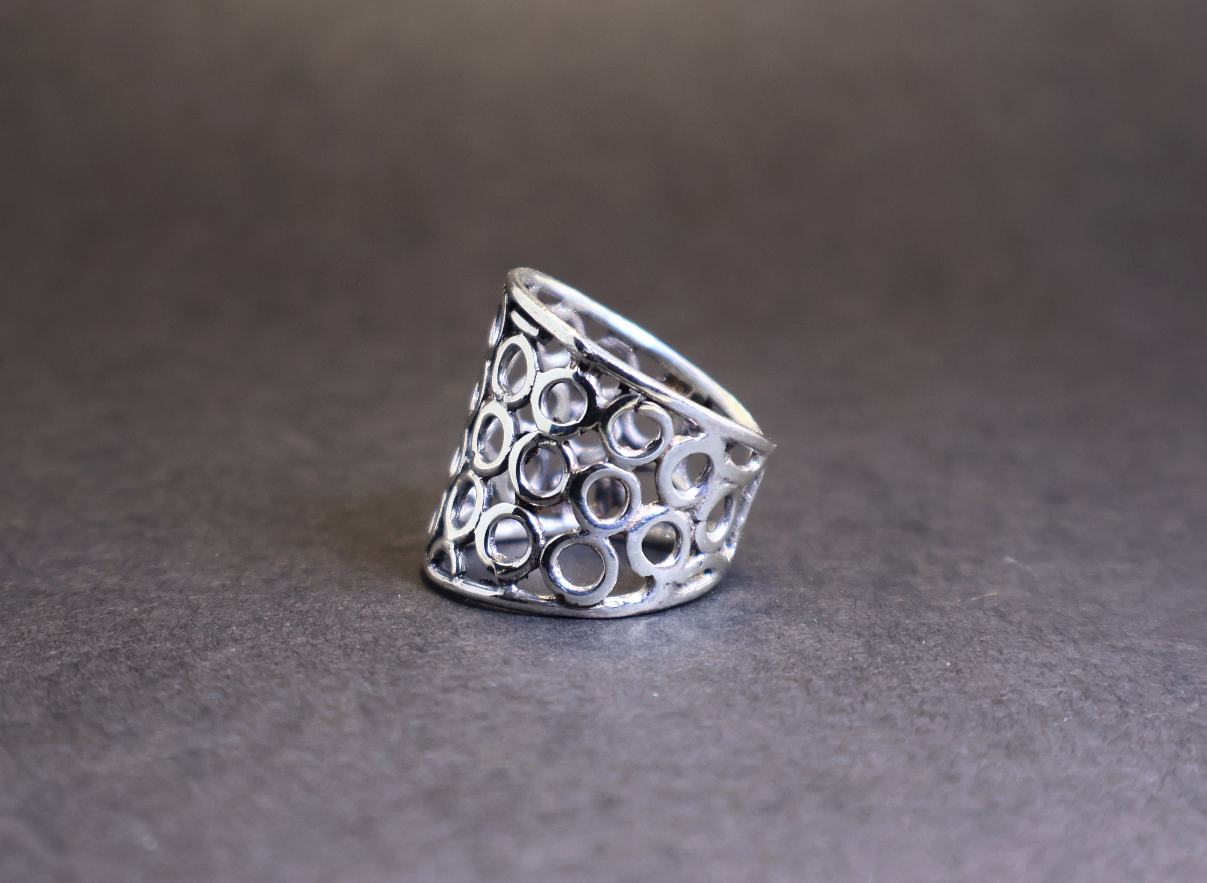 Handmade Wide Band Ring, Handmade Dainty Ring, 925 Silver Band Ring, Size ONE SIZE - 4 Thumbnail