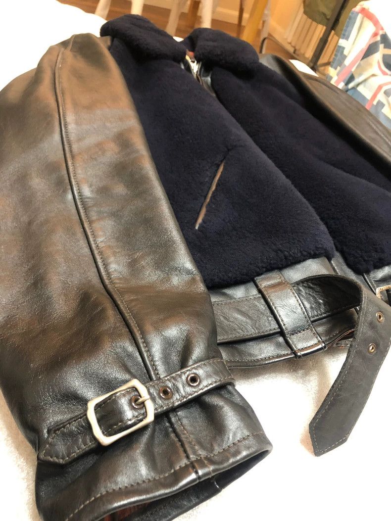 The Real McCoy's The Real McCoy's Size 38Grizzly Colimbo FW藏蓝羊毛黑色皮衣 2504-Nex Size US M / EU 48-50 / 2 - 5 Thumbnail