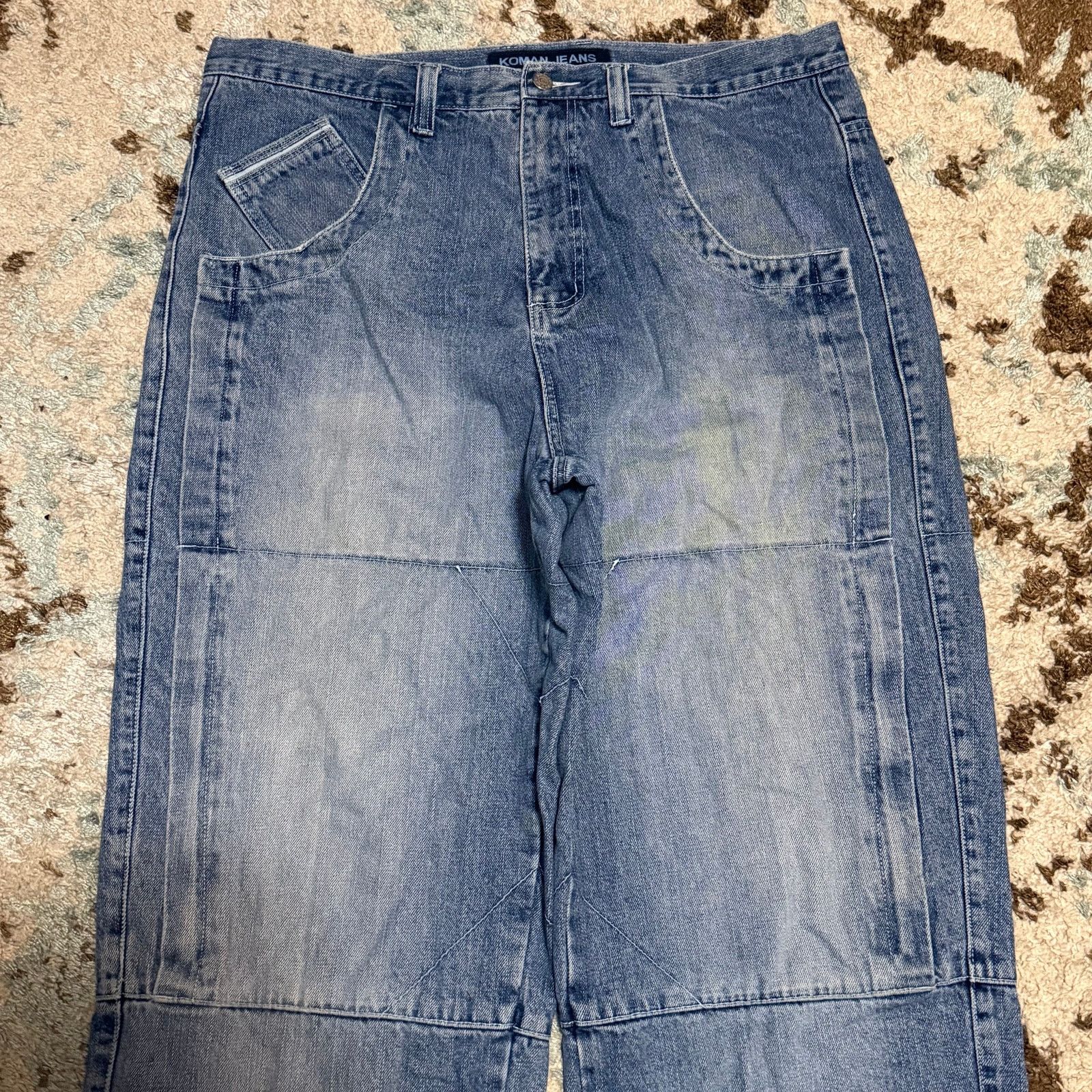 Koman Vintage Koman Jeans Double Knee Baggy Size 38x31 Y2K Size US 38 / EU 54 - 3 Thumbnail