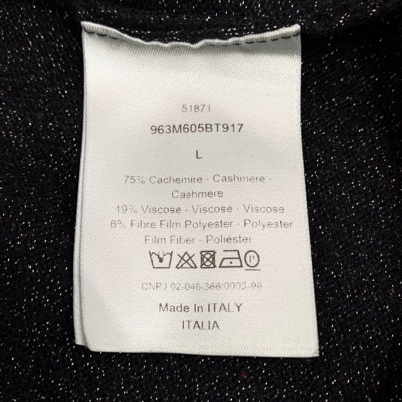 Dior Dior Black bee embroidery glitter cashmere round-neck long- Size US L / EU 52-54 / 3 - 6 Thumbnail