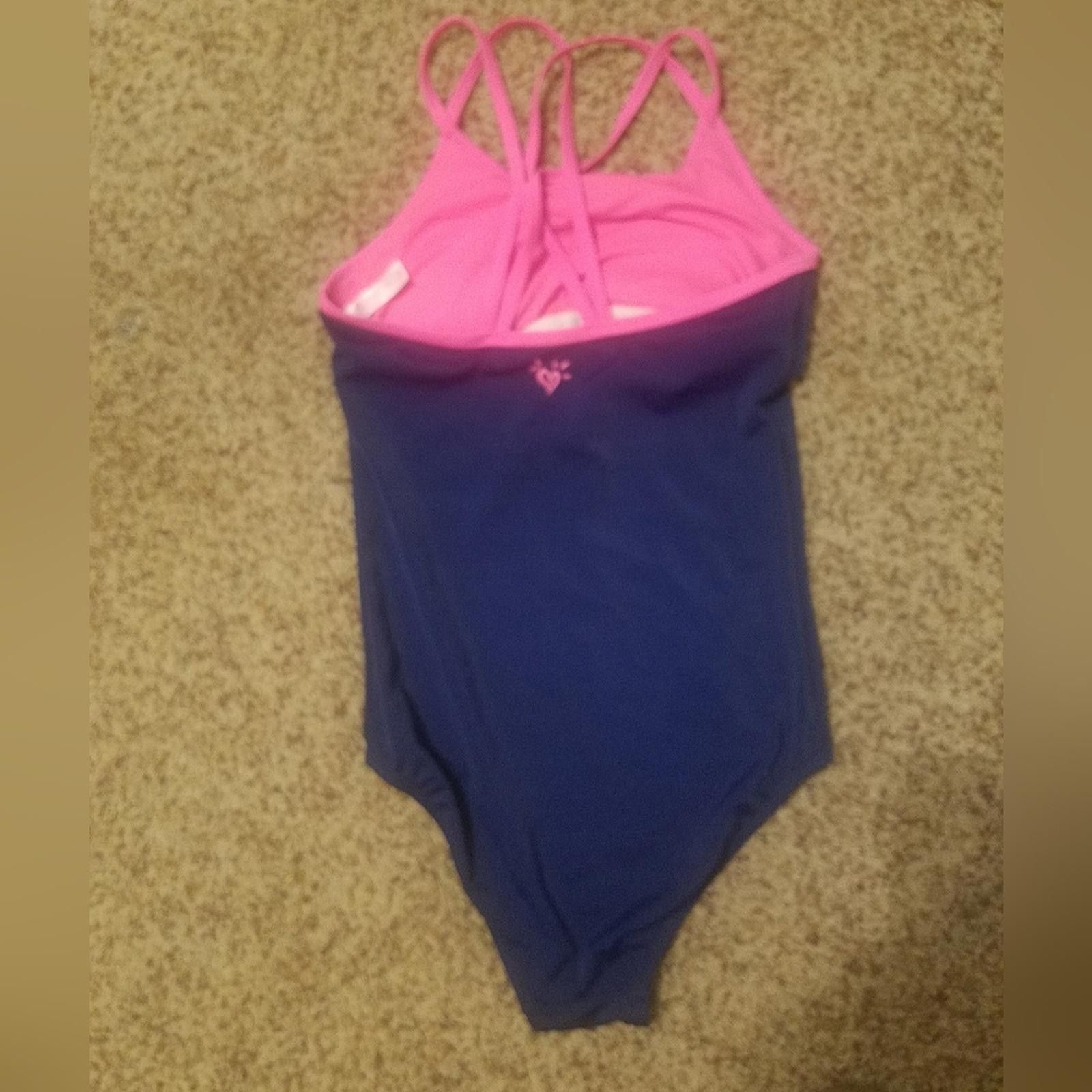 Designer Justice Navy and Pink Sequin Love Swimsuit Size US 26 / EU 42 - 2 Thumbnail