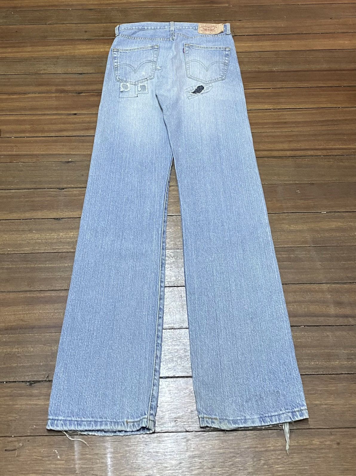 Levi's Rare Design Vintage Brand Levis 501 Patchwork Jeans 2005s Size US 34 / EU 50 - 2 Thumbnail