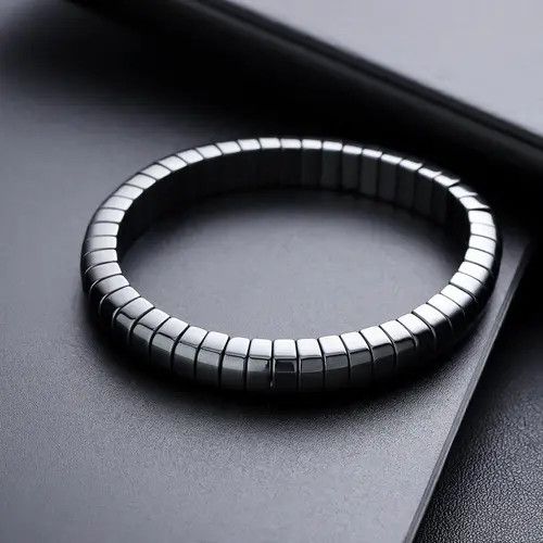 Jewelry Black Modern Stretch Magnetic Bracelet, Sleek Design Size ONE SIZE - 7 Thumbnail