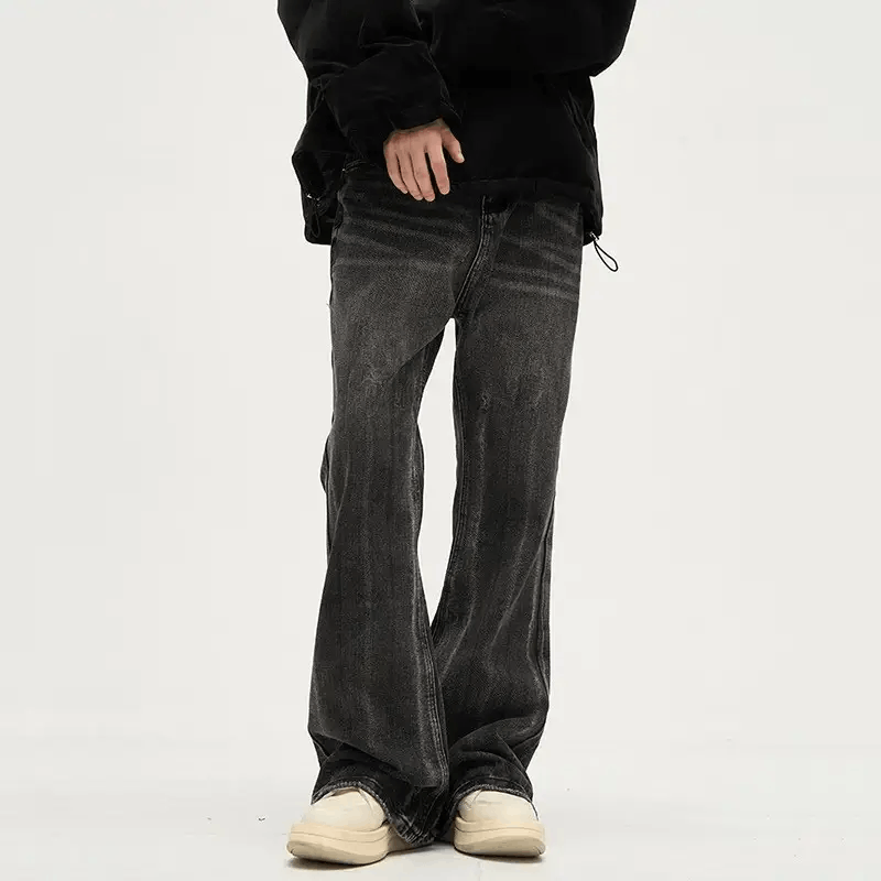 Baggy streetwear y2k flared ripped jeans pants wide leg