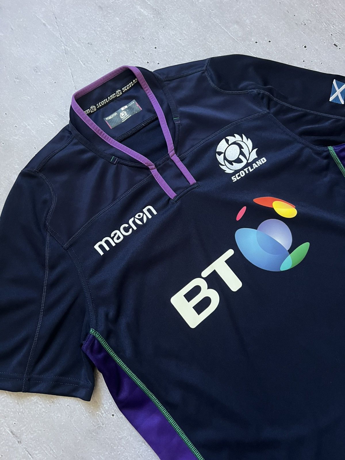 Macron Macron BT Embroidered Scottish Rugby Shirt, Size M Size US M / EU 48-50 / 2 - 3 Thumbnail