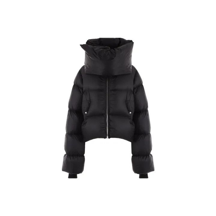 Rick Owens Black High Neck Puffer Jacket 0079