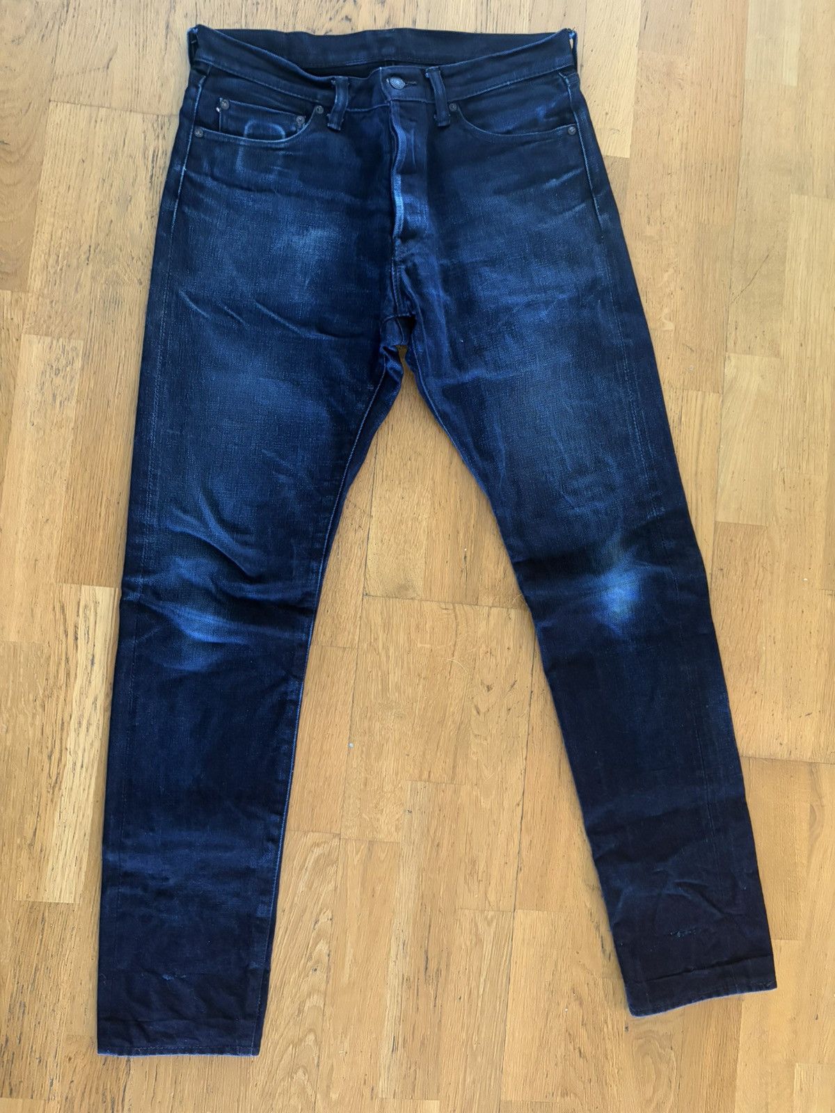 BOM-016R Slim Taper Indigo/Black Selvedge Denim