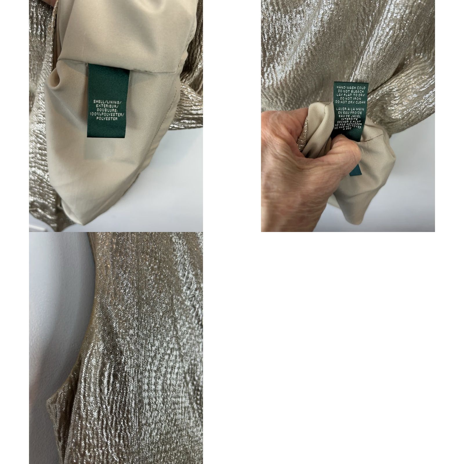 Ralph Lauren Ralph Lauren Cocktail Dress Womens 8 Metallic White Gold Event Holiday Size M / US 6-8 / IT 42-44 - 9 Thumbnail