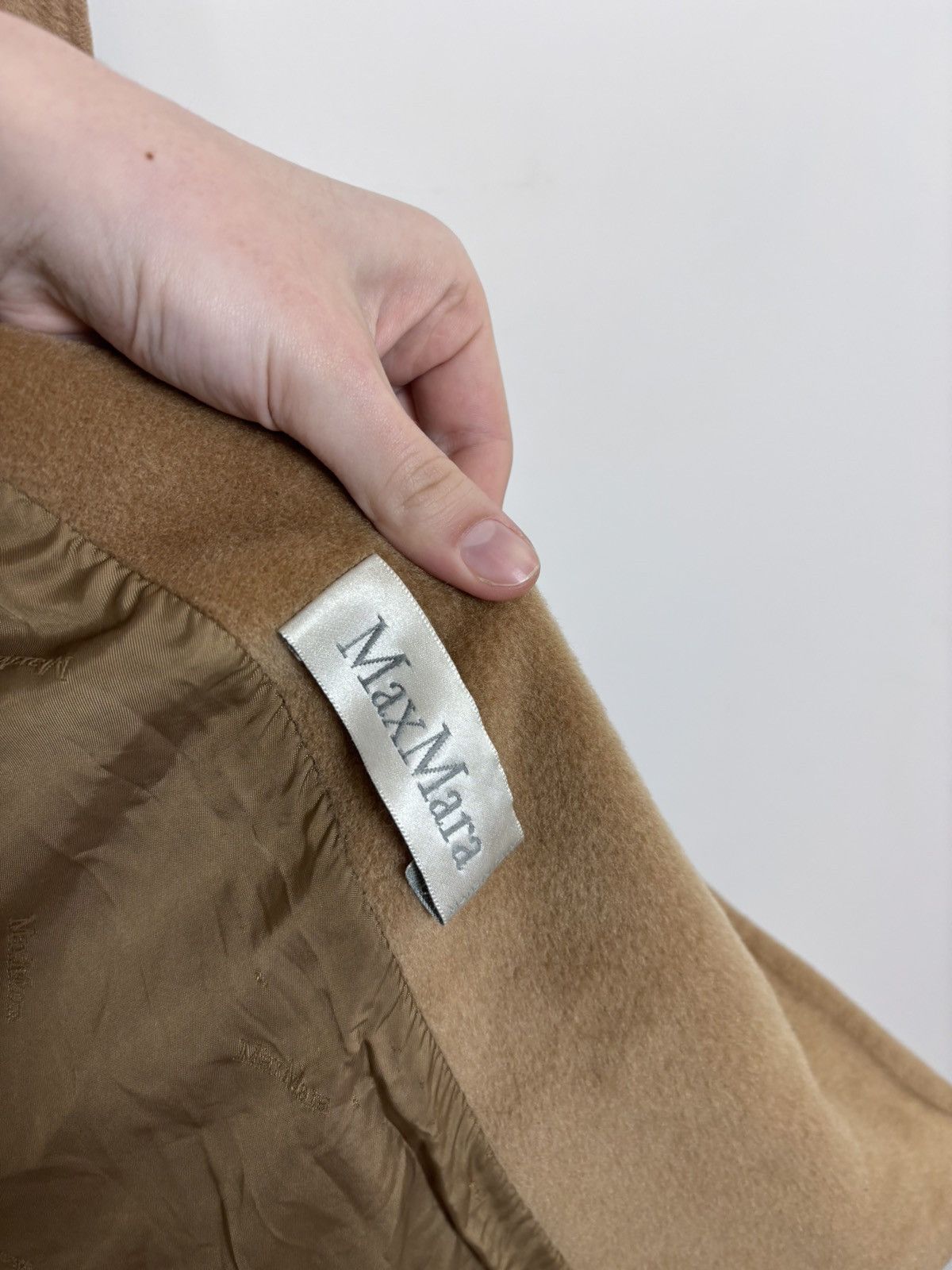 Max Mara Max Mara Women’s Camel Brown Wool Fur Oversized Icon Coat Size L / US 10 / IT 46 - 17 Thumbnail