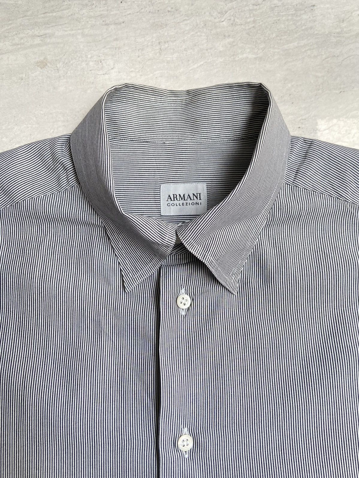 Armani Collezioni ARMANI COLLEZIONI Grey Striped Shirt Size US L / EU 52-54 / 3 - 5 Thumbnail