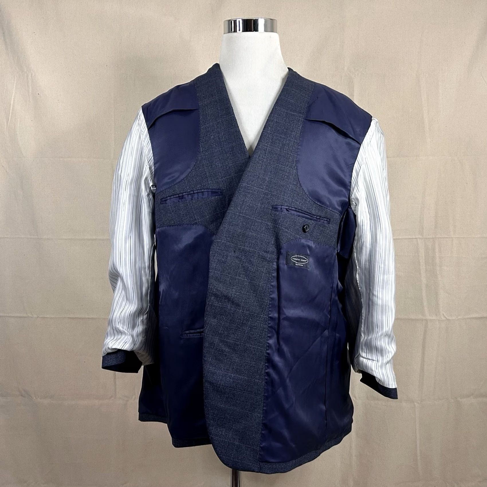 Pronto Uomo Pronto Uomo 52R Sport Coat Wool Blend Blue Plaid Two Button Double Vented Size US XS / EU 42 / 0 - 7 Thumbnail