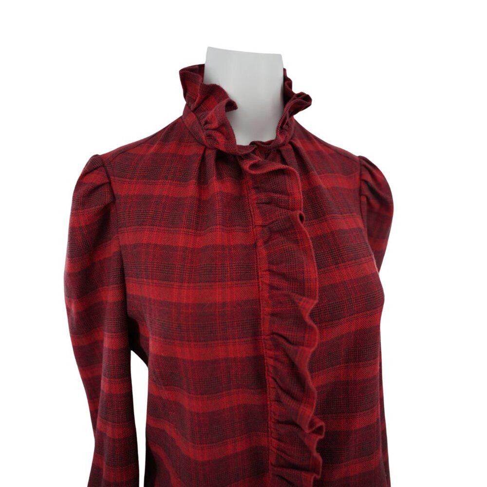 Isabel Marant Isabel Marant Etoile Ruffle Plaid Blouse Size Small Size S / US 4 / IT 40 - 5 Thumbnail