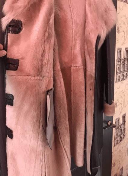 Aries Womens natural sheepskin coat sz L Ares leather and fur Size L / US 10 / IT 46 - 6 Thumbnail