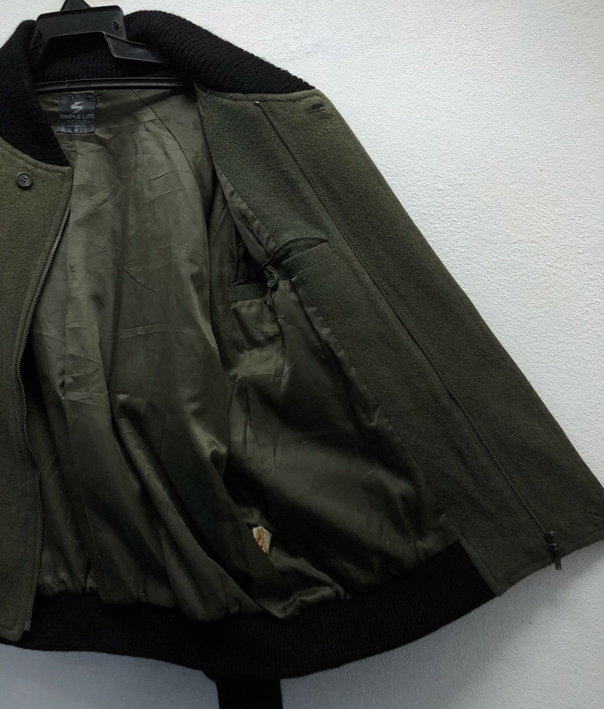 Japanese Brand × Vintage Vintage SIMPLE LIFE Two-Tone Wool Blend Bomber Jacket Size L Size US XL / EU 56 / 4 - 10 Thumbnail