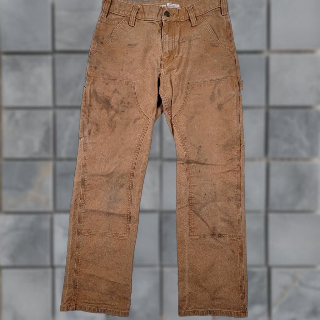 Carhartt VINTAGE Carhartt BN3334-M Mens Pants 30x30 Tan Cotton Canvas Work Carpenter Pockets Zipper Button Relaxed Straight 5-Pocket Logo Mens Size US 30 / EU 46 - 1 Thumbnail